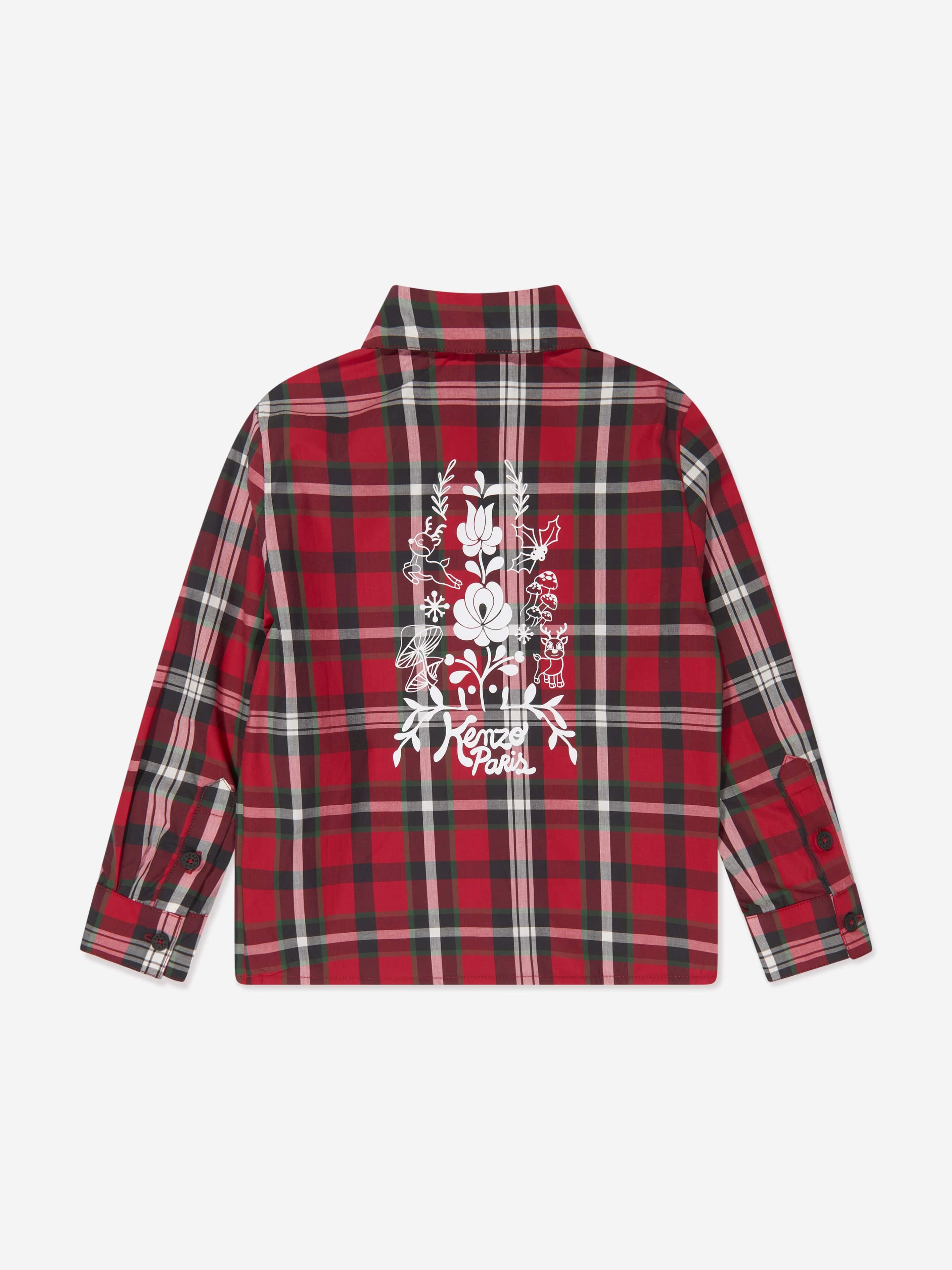 KENZO Boys Checked Shirt in Red