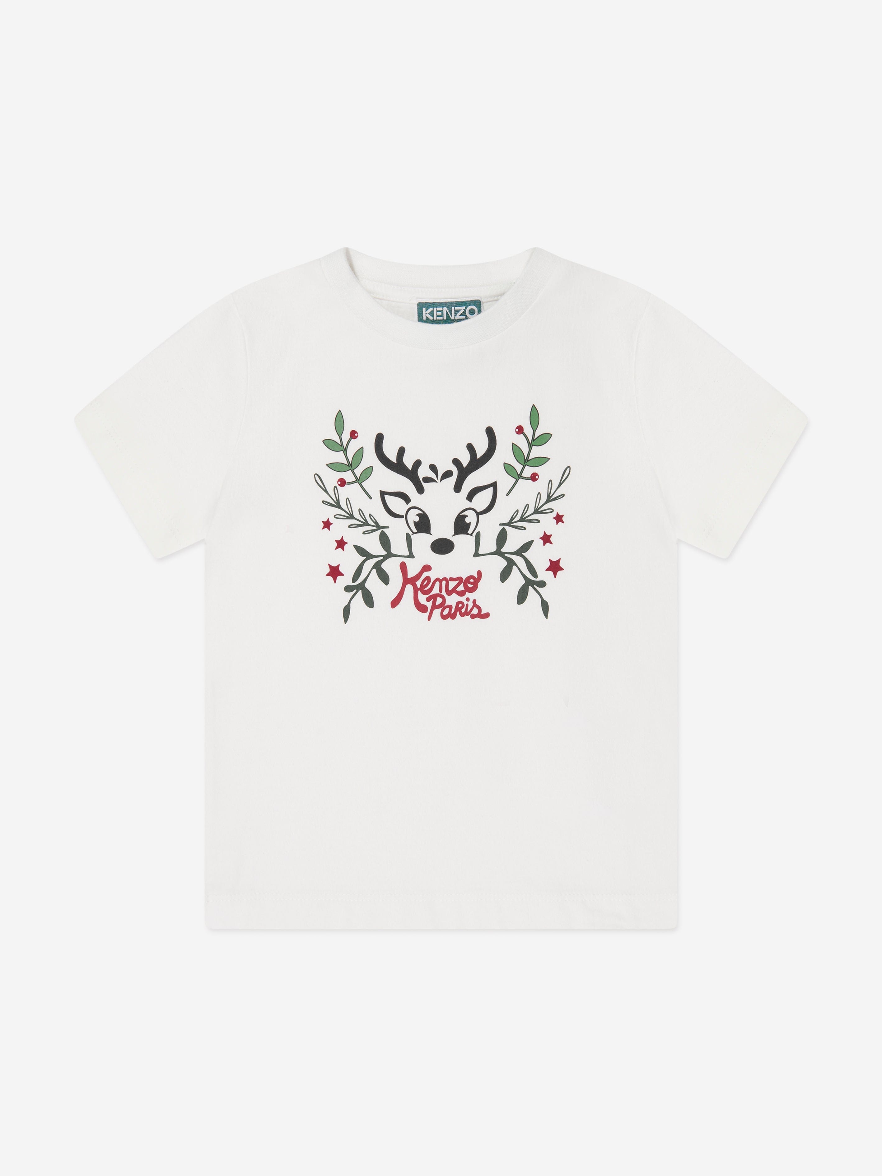 KENZO Boys Reindeer T-Shirt in Ivory