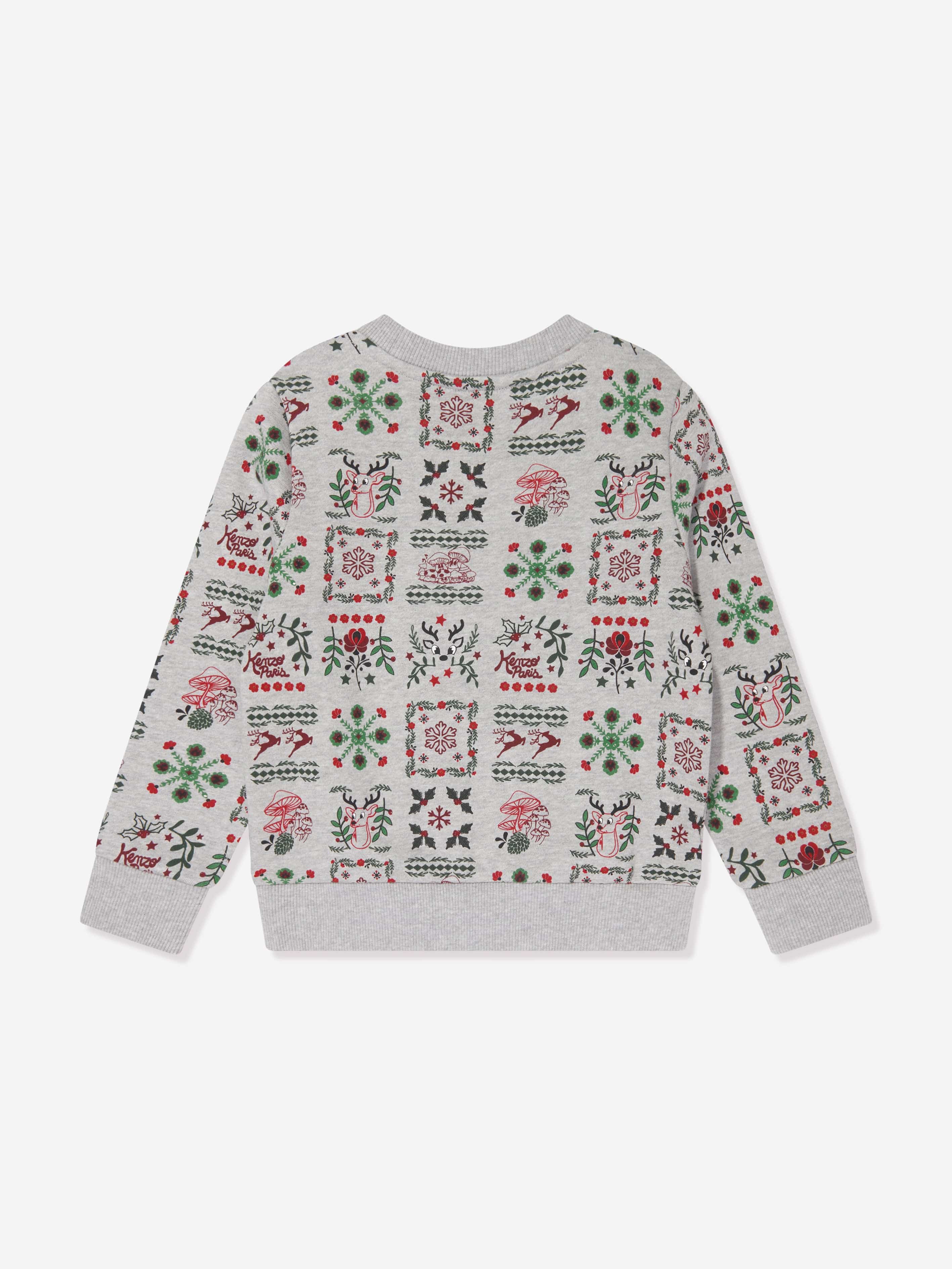 KENZO Boys Seasonal Print Sweatshirt in Grey