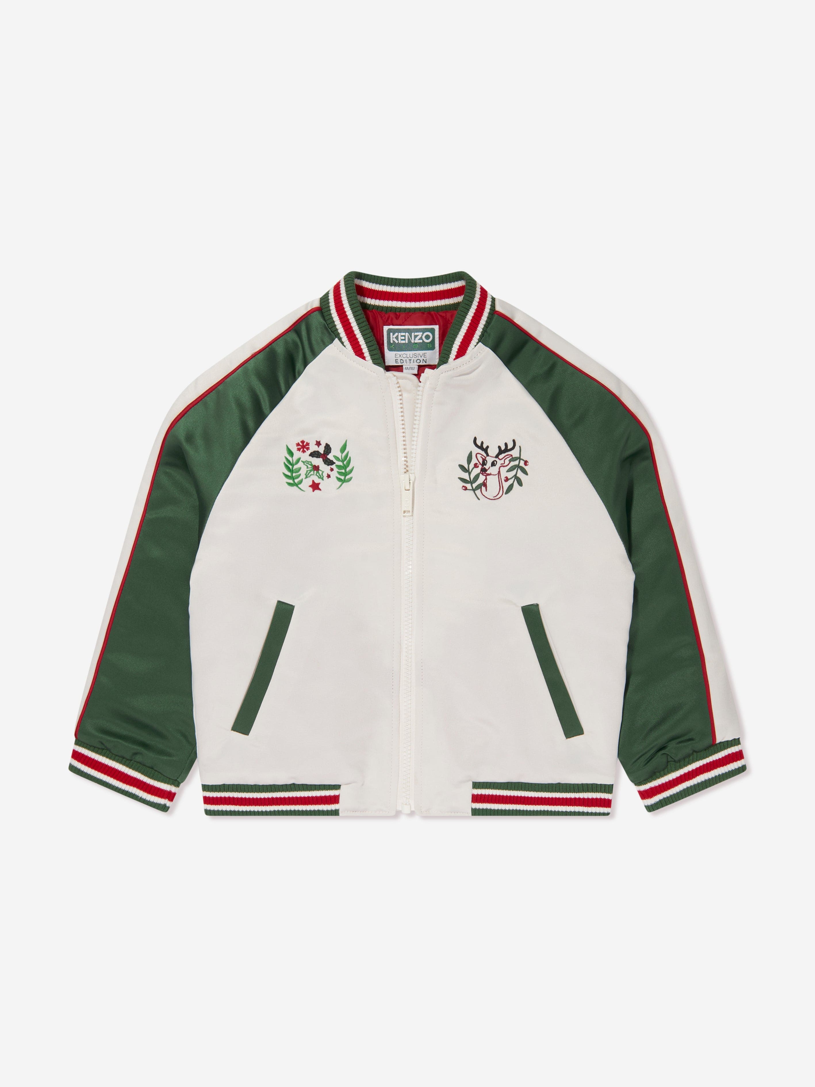 KENZO Boys Satin Jacket in Ivory