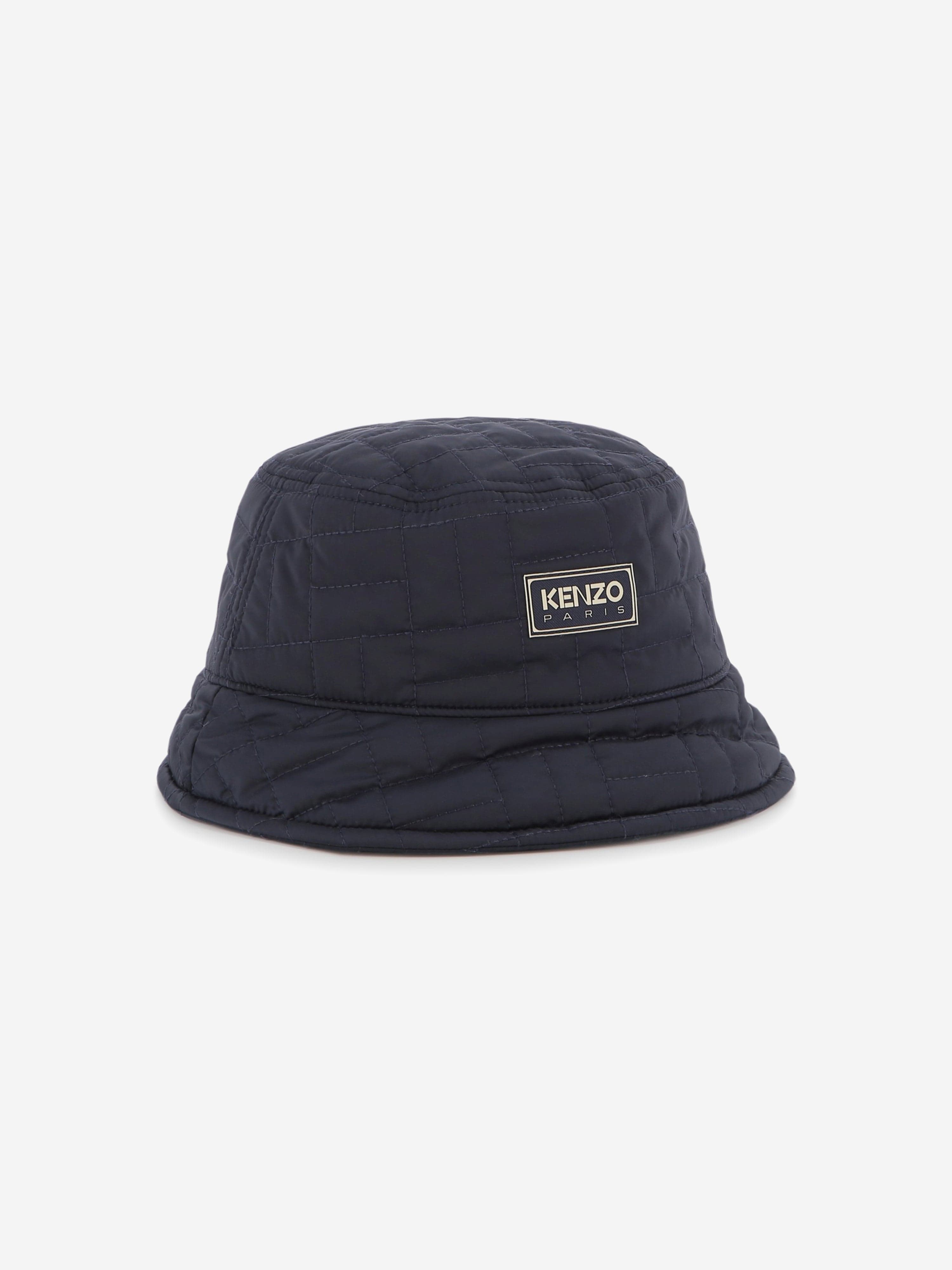 KENZO Kids Quilted Bucket Hat in Navy