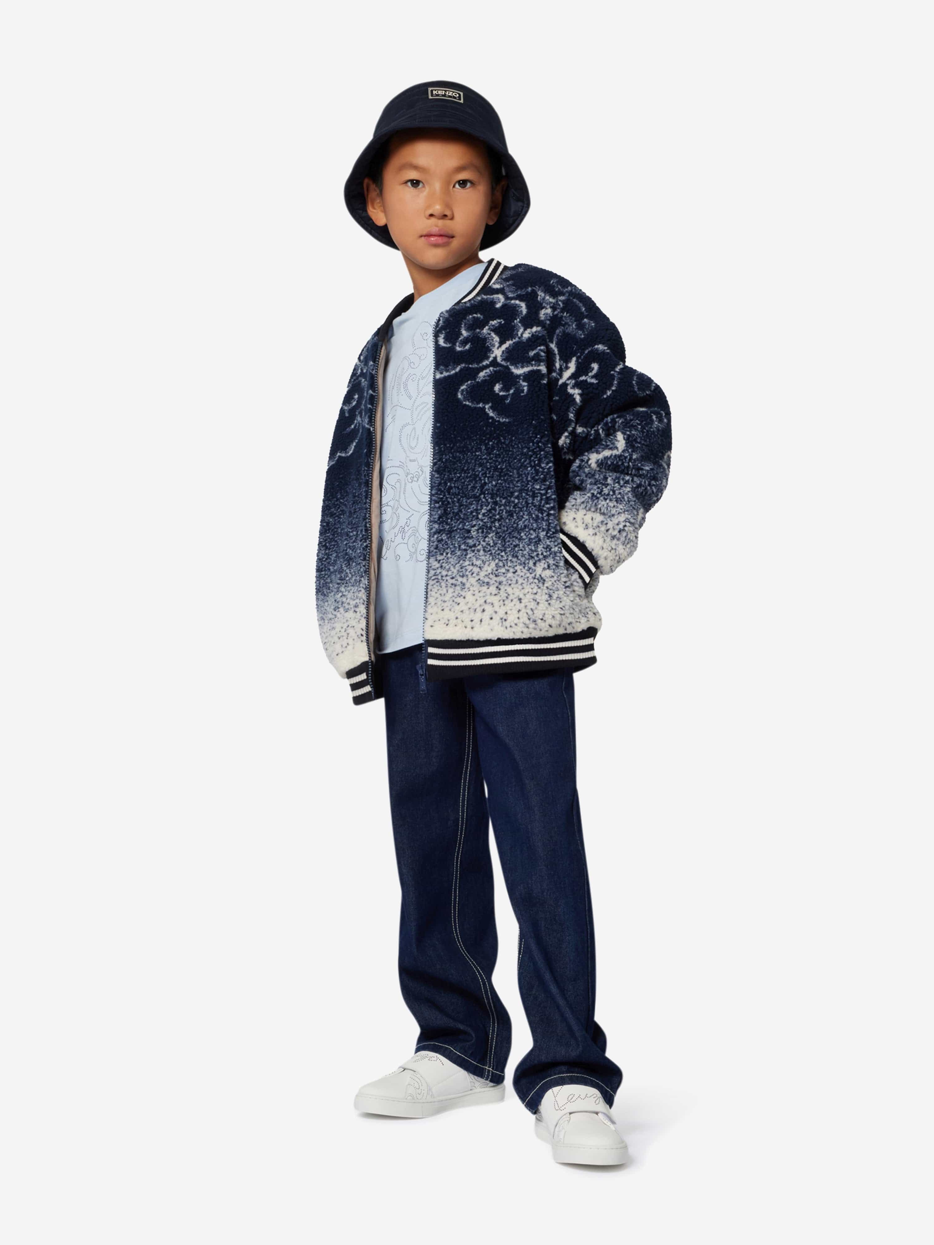 KENZO Kids Quilted Bucket Hat in Navy