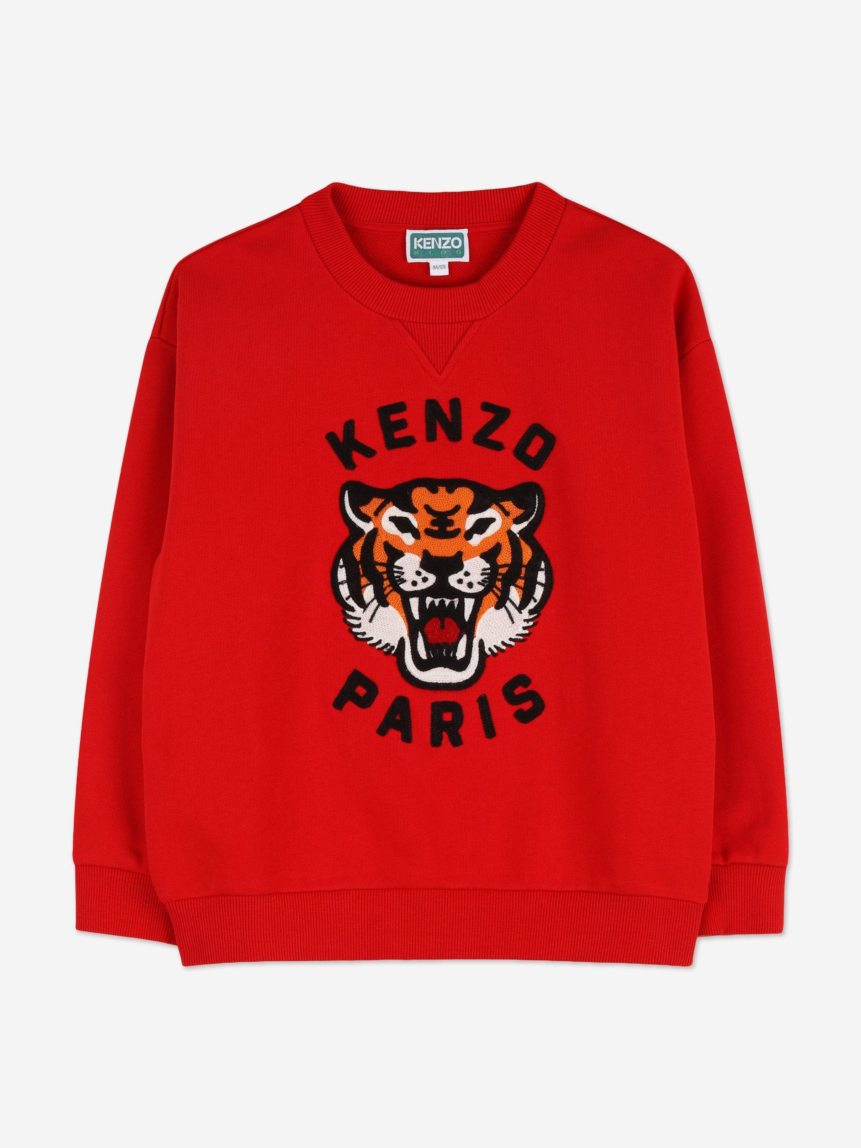 KENZO Boys Lucky Tiger Sweatshirt in Red