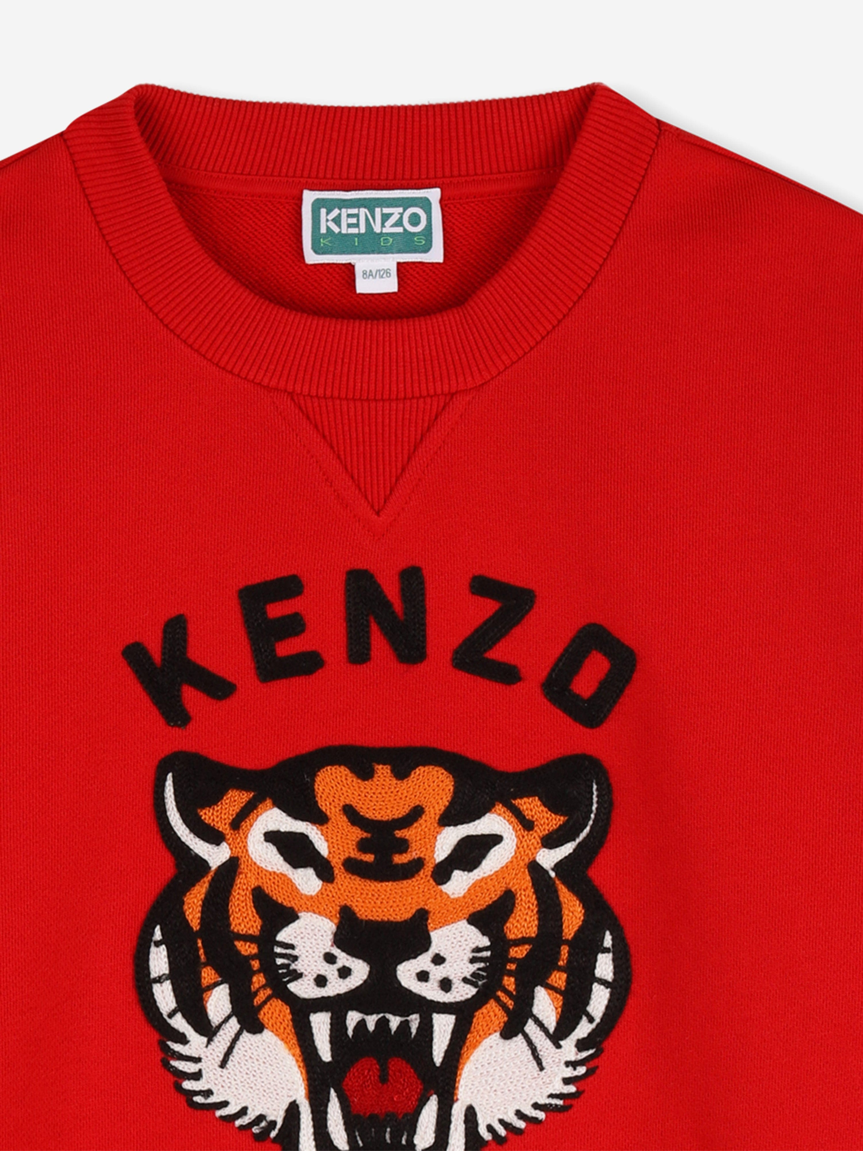 KENZO Boys Lucky Tiger Sweatshirt in Red