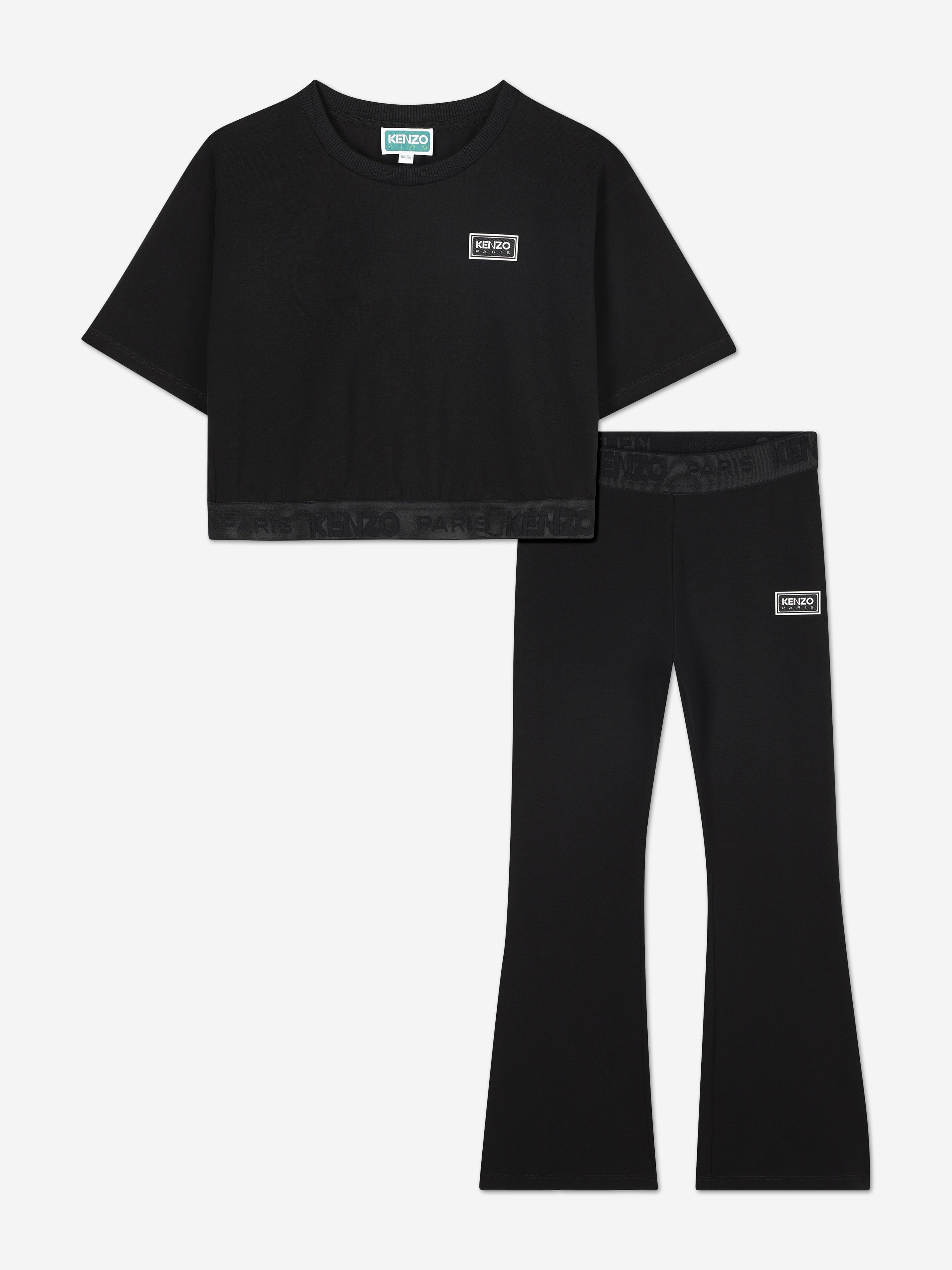 KENZO Girls T-Shirt and Pants Set in Navy