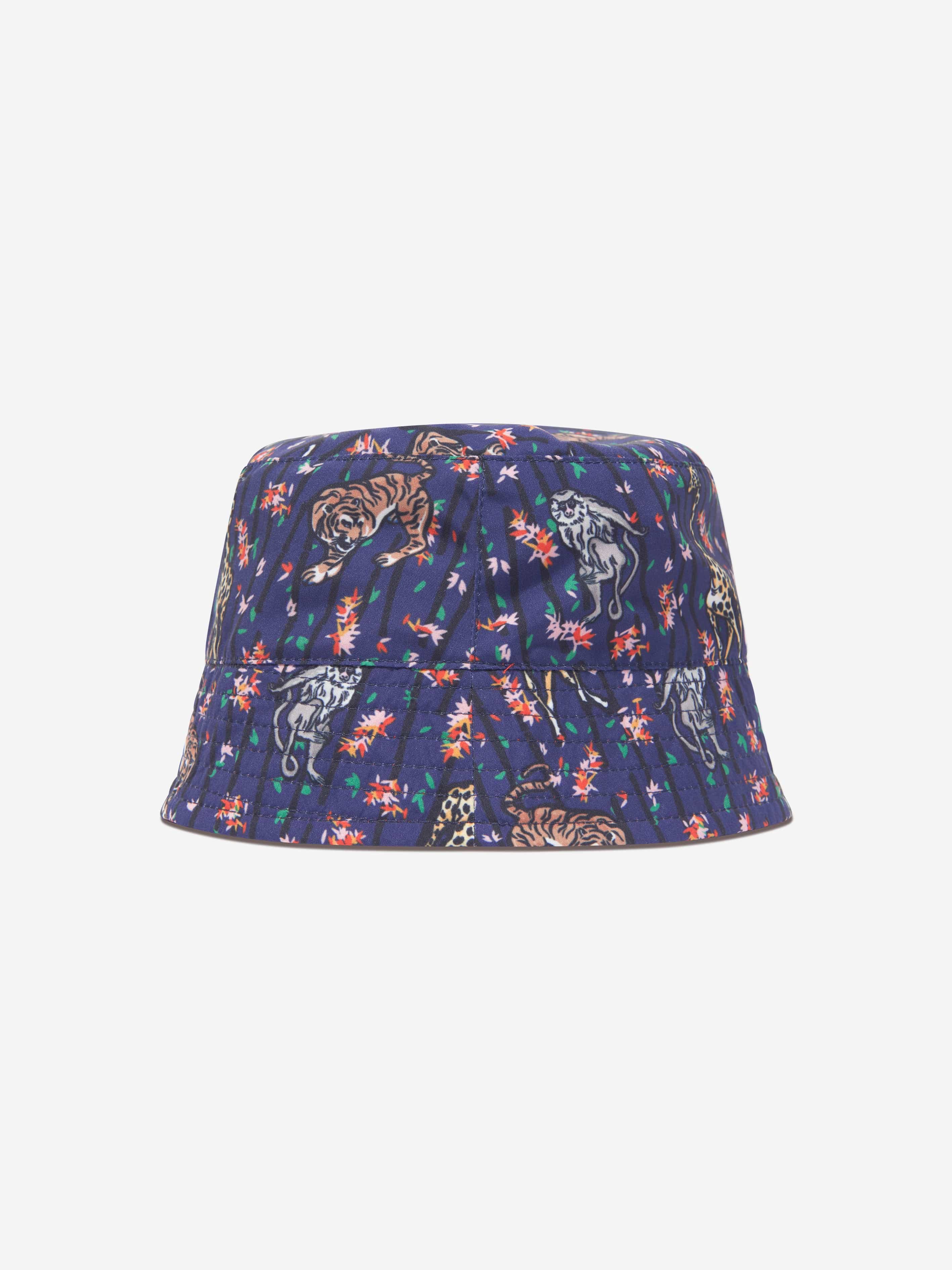 KENZO Girls Reversible Bucket Hat in Blue