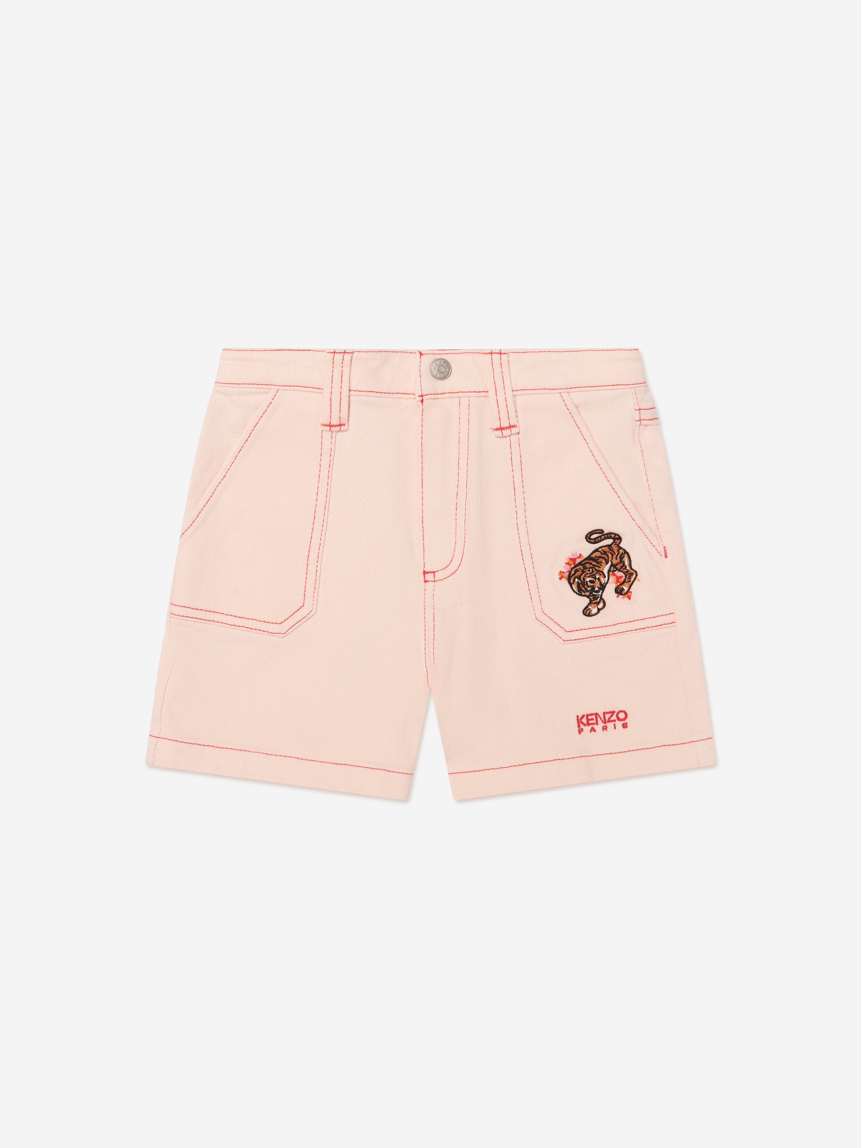 KENZO Girls Tiger Shorts in Pink