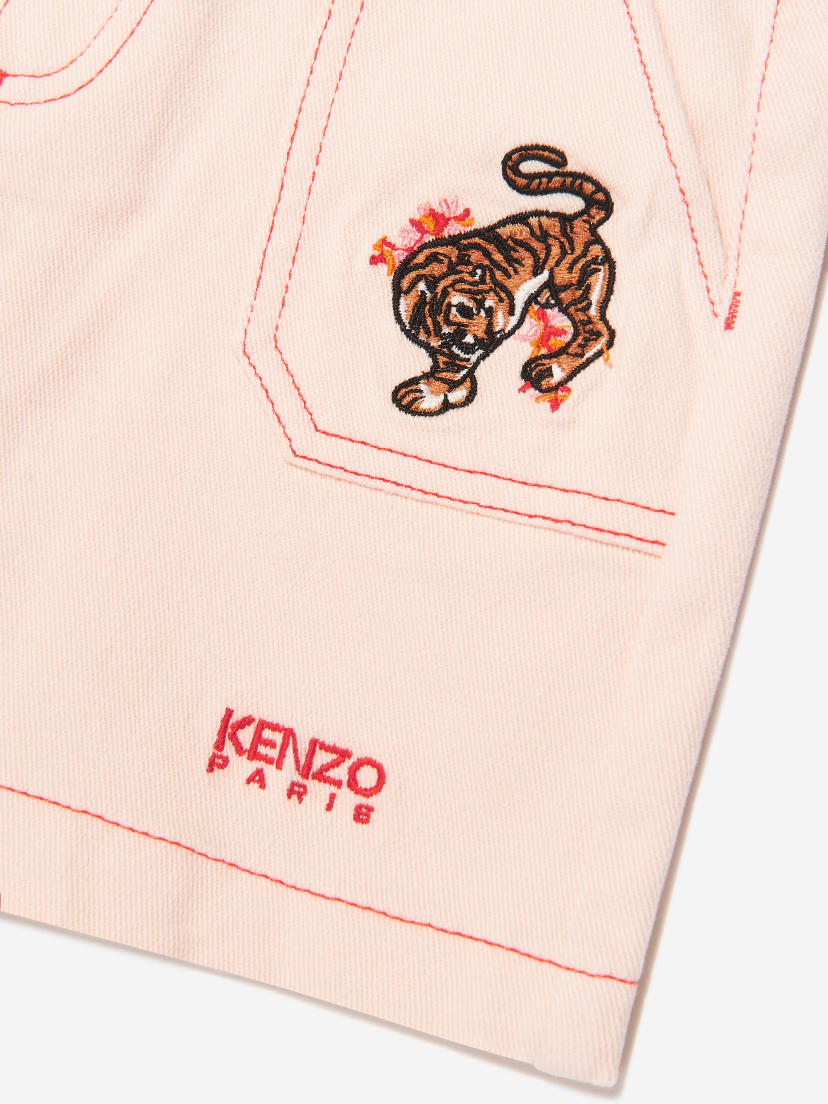 KENZO Girls Tiger Shorts in Pink