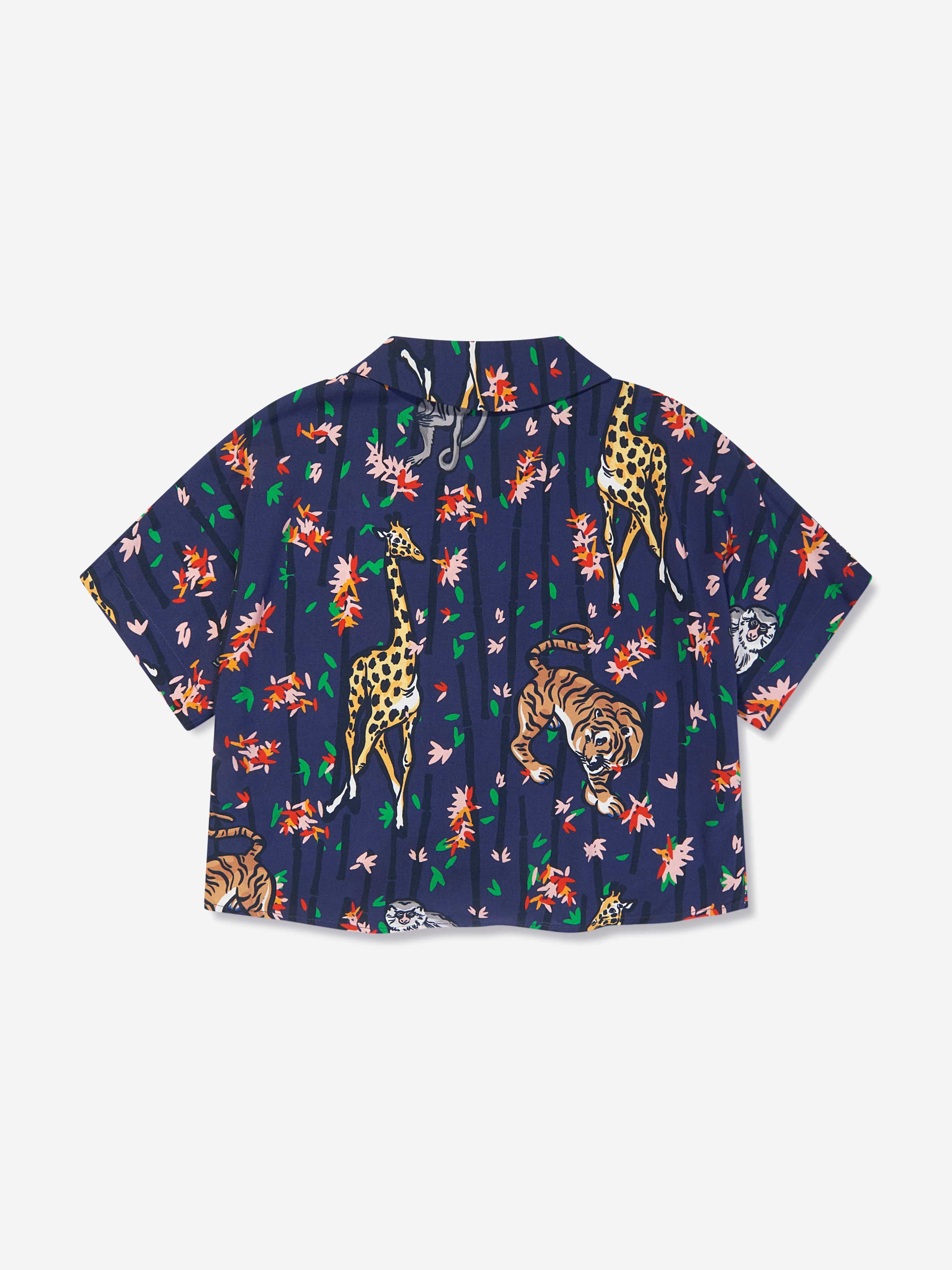 KENZO Girls Short Sleeve Shirt in Blue