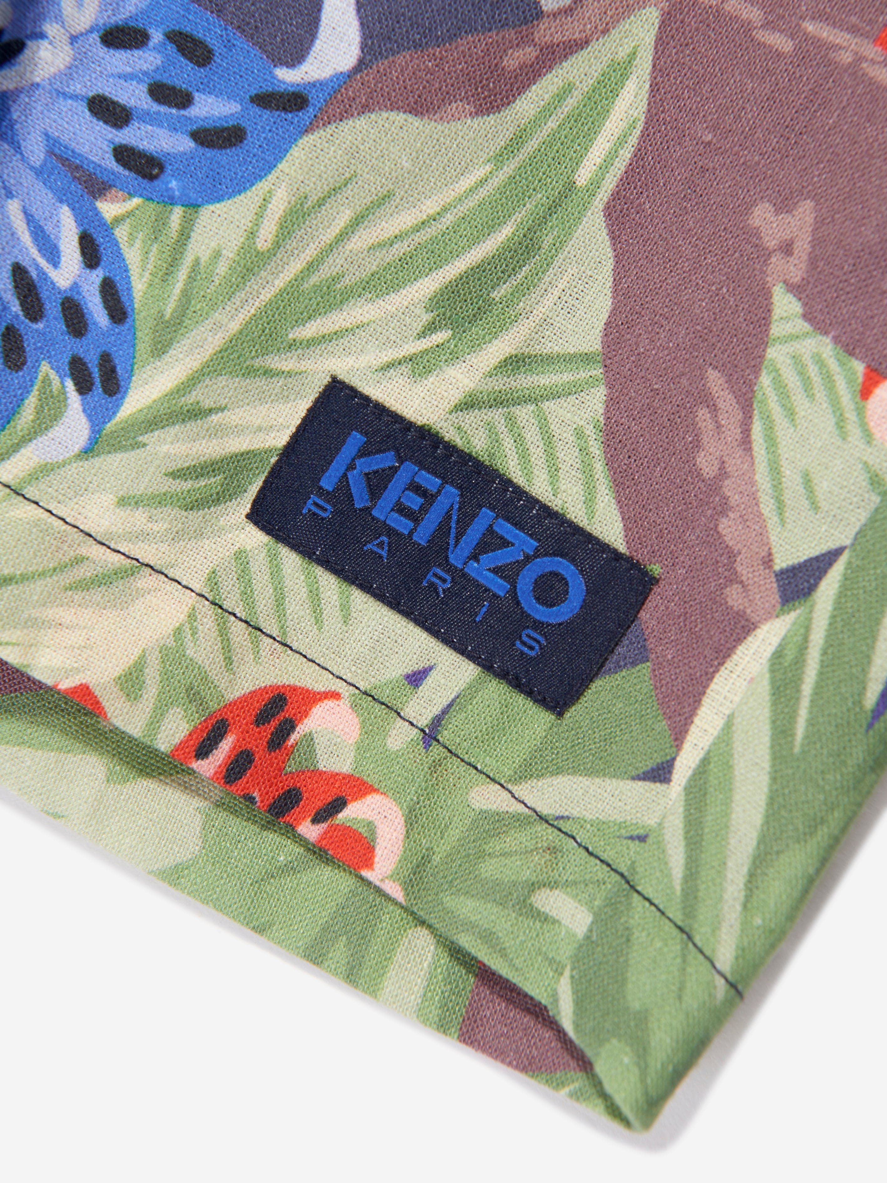 KENZO Boys Tropical Bermuda Shorts in Navy