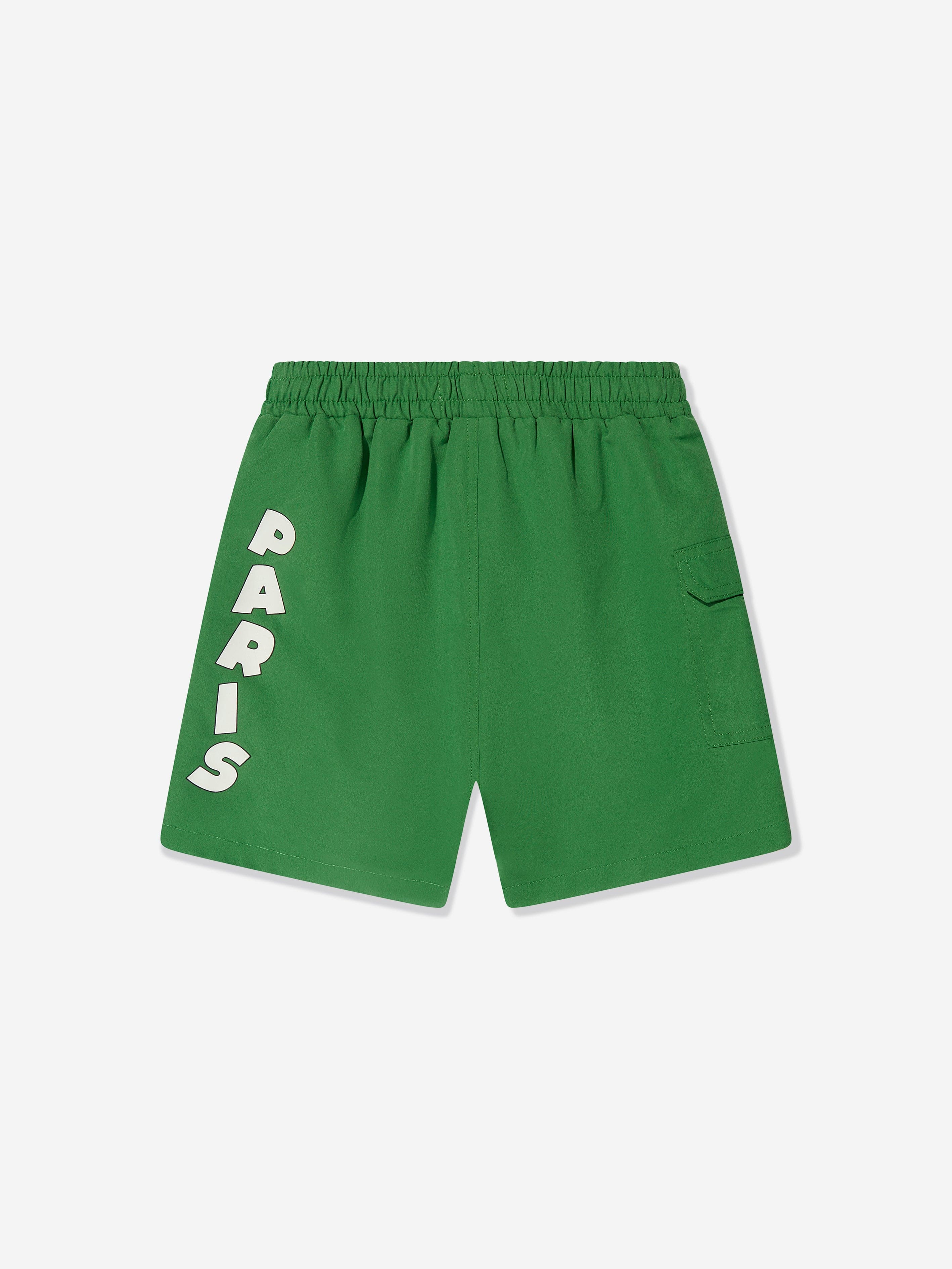 KENZO Boys Logo Swim Shorts in Green