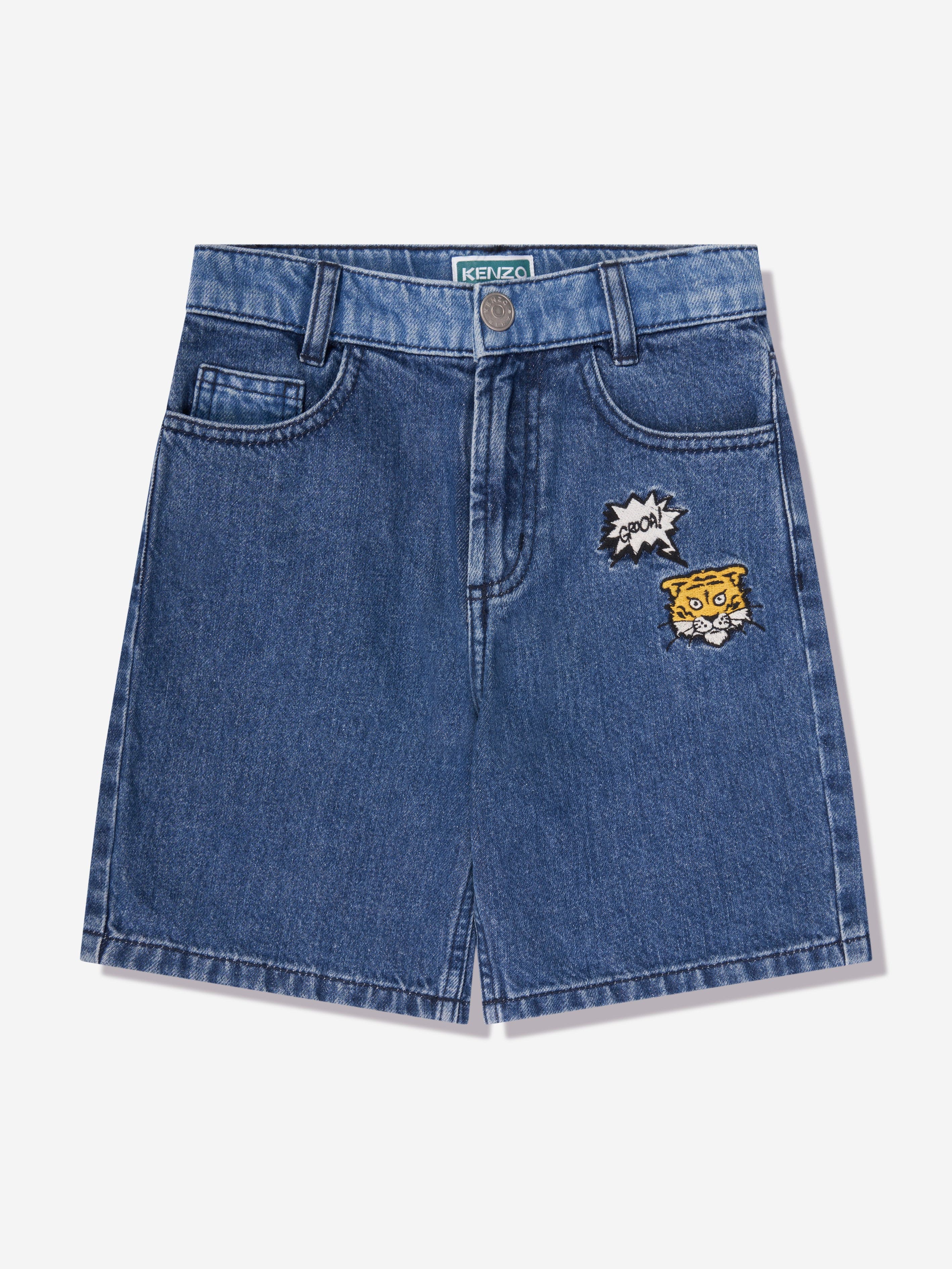 KENZO Boys Denim Bermuda Shorts in Blue