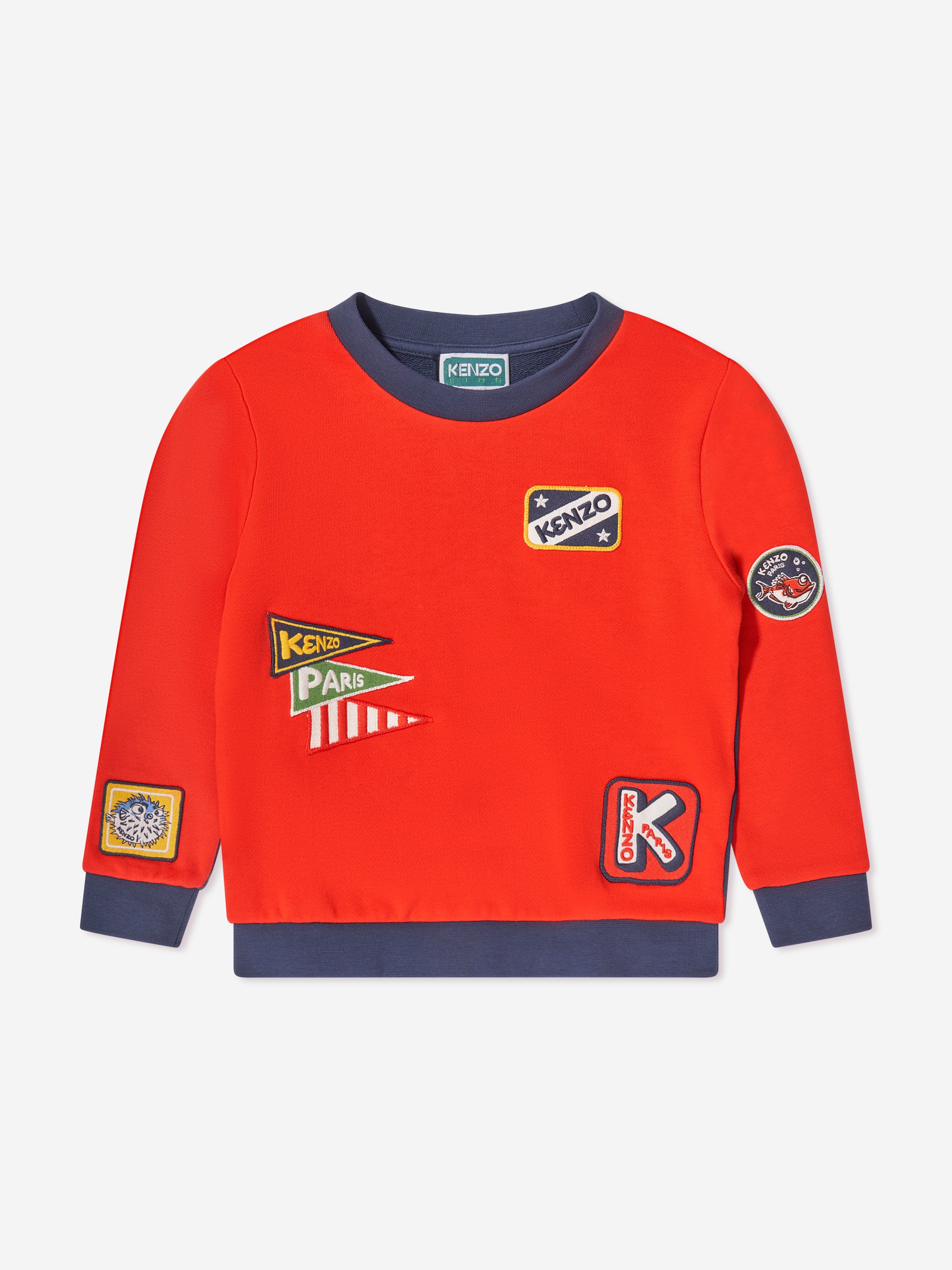 KENZO Boys Badges Sweatshirt in Red