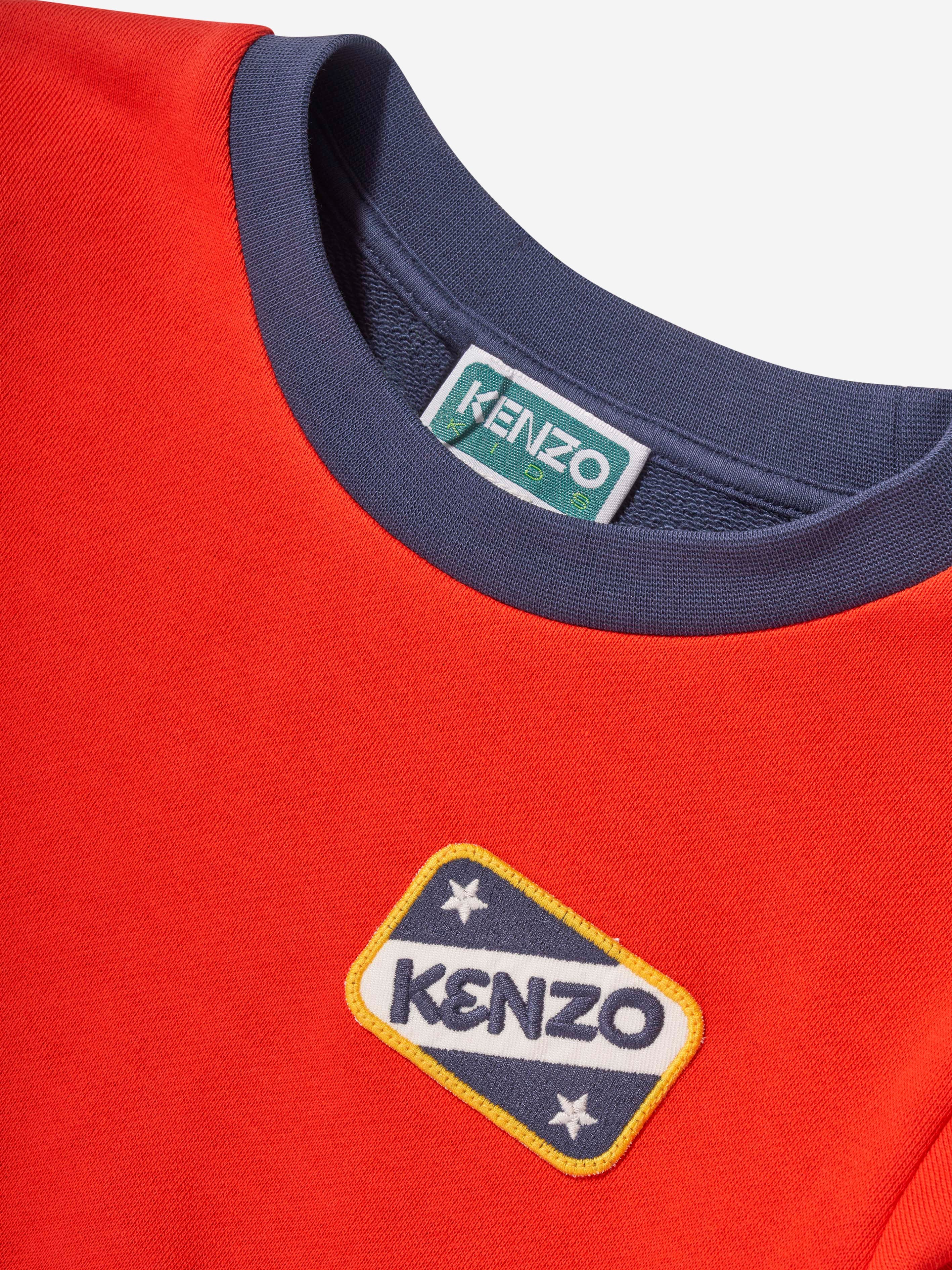 KENZO Boys Badges Sweatshirt in Red