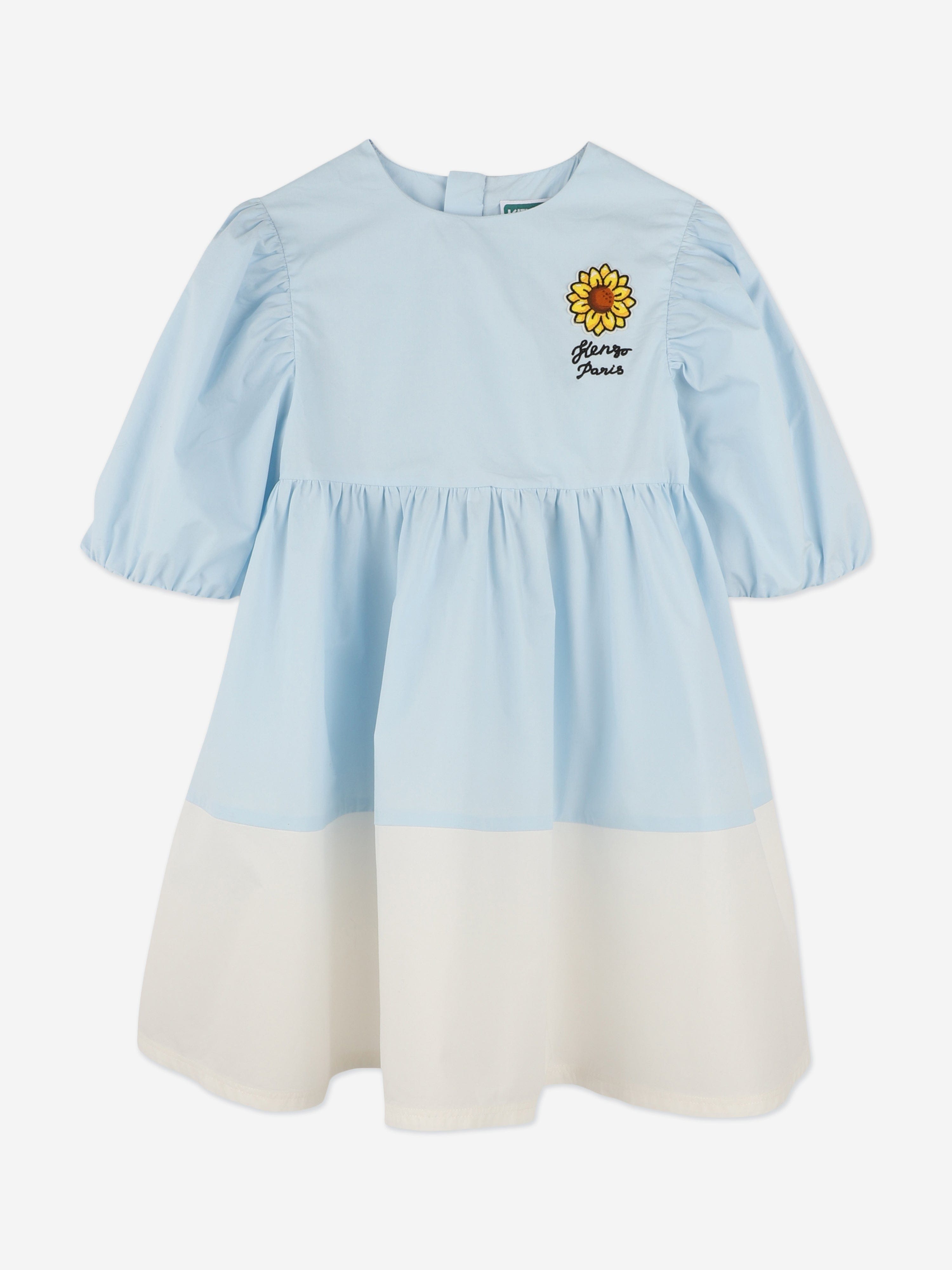 KENZO Girls Sunflower Dress in Blue