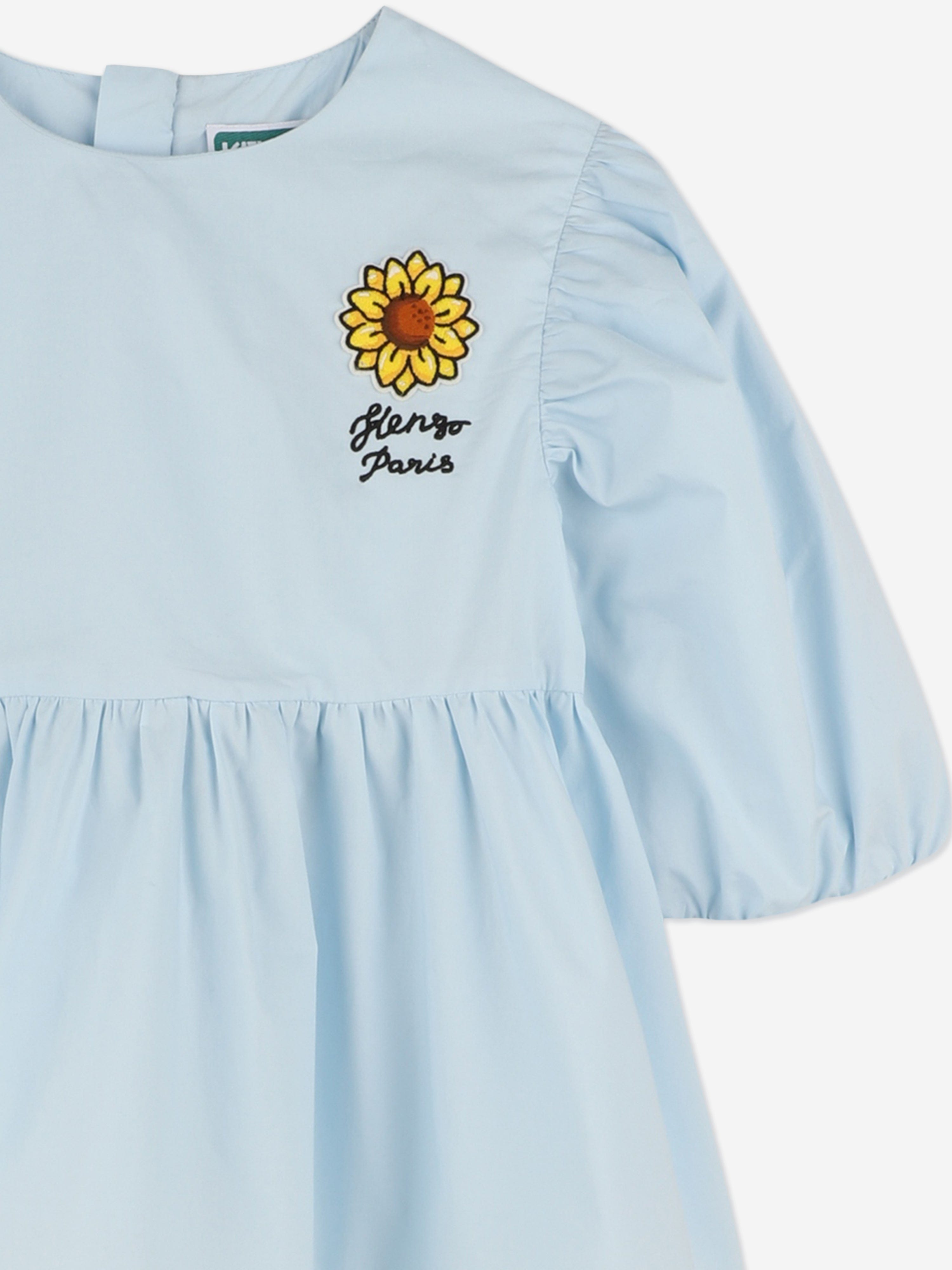 KENZO Girls Sunflower Dress in Blue