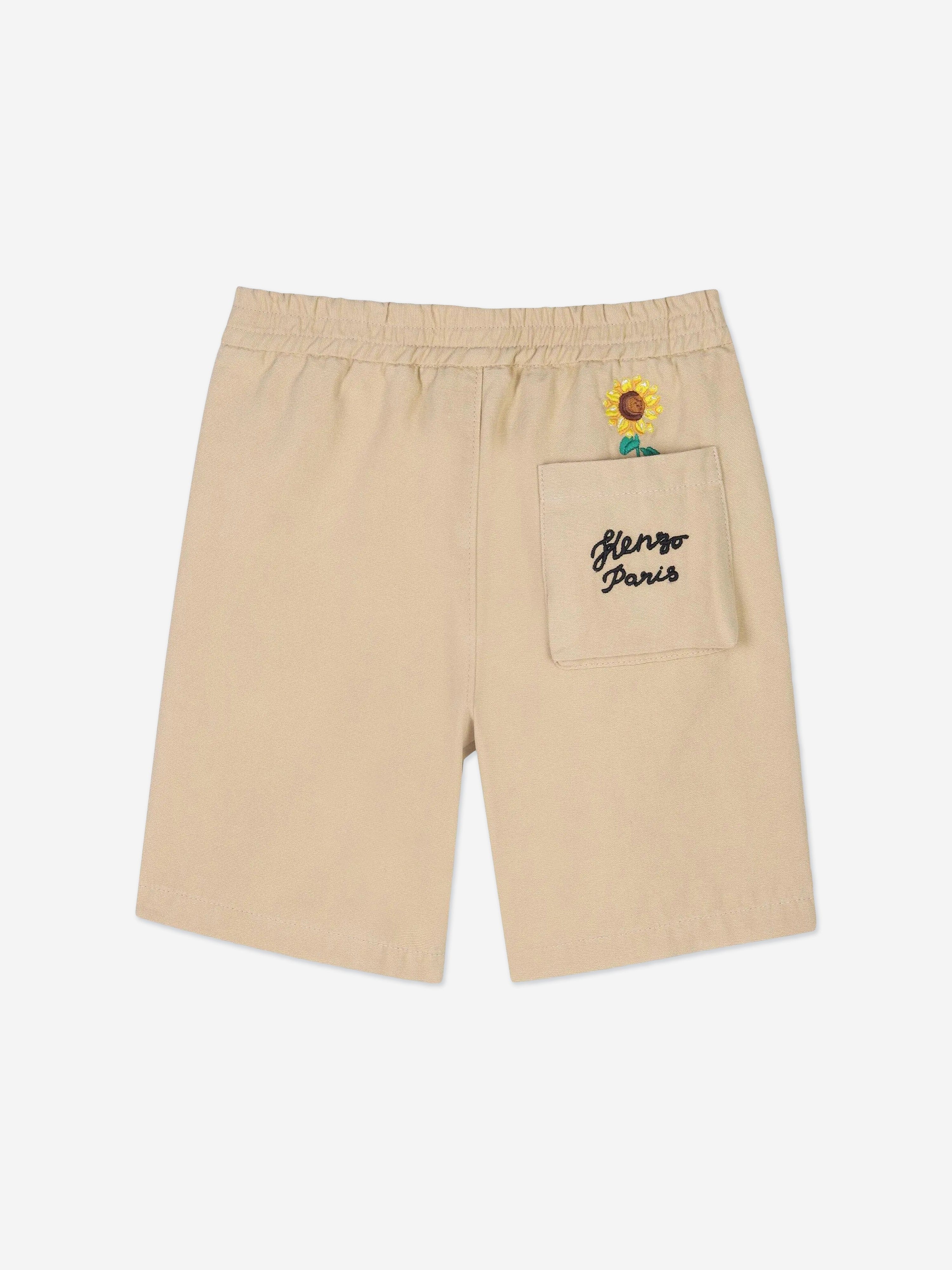 KENZO Boys Sunflower Bermuda Shorts in Beige