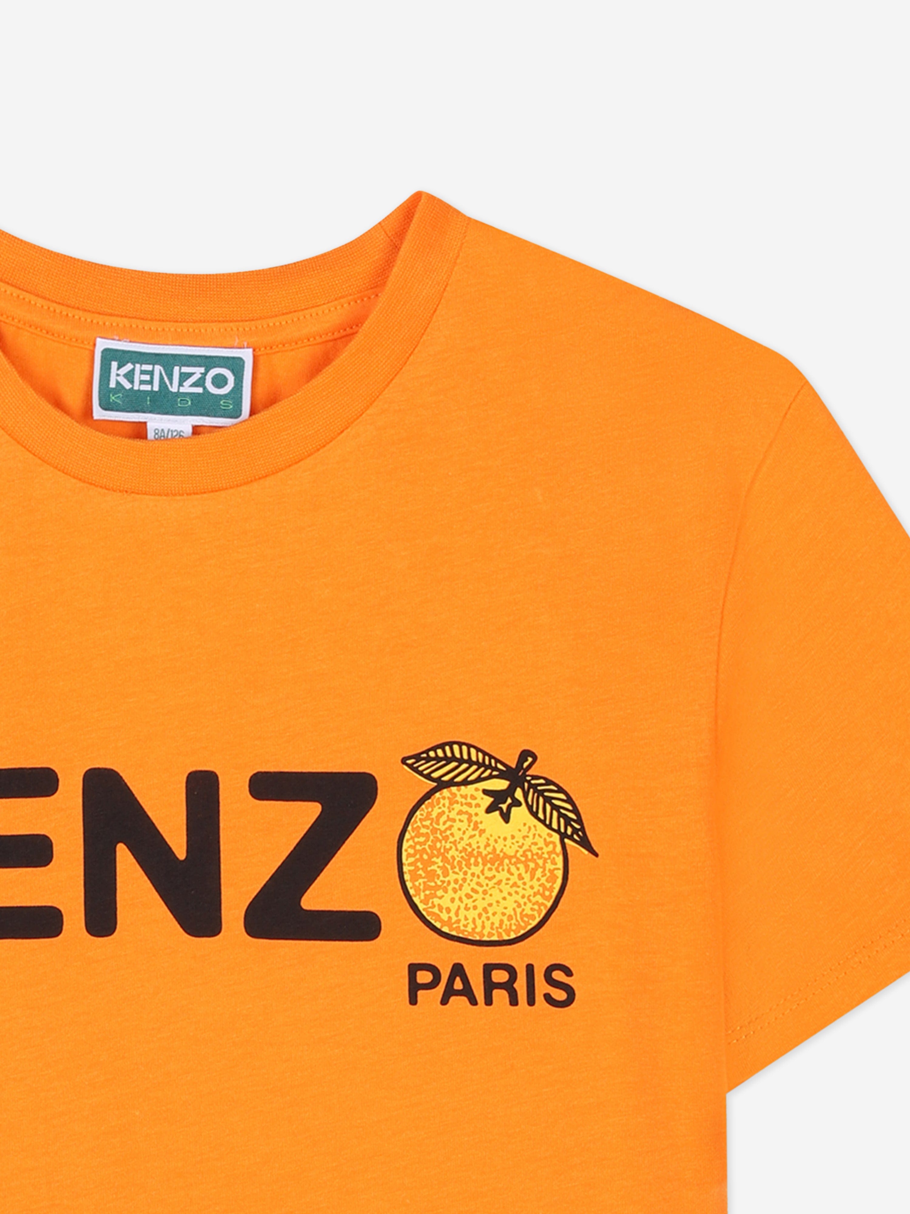 Boys Orange Logo T-Shirt in Orange