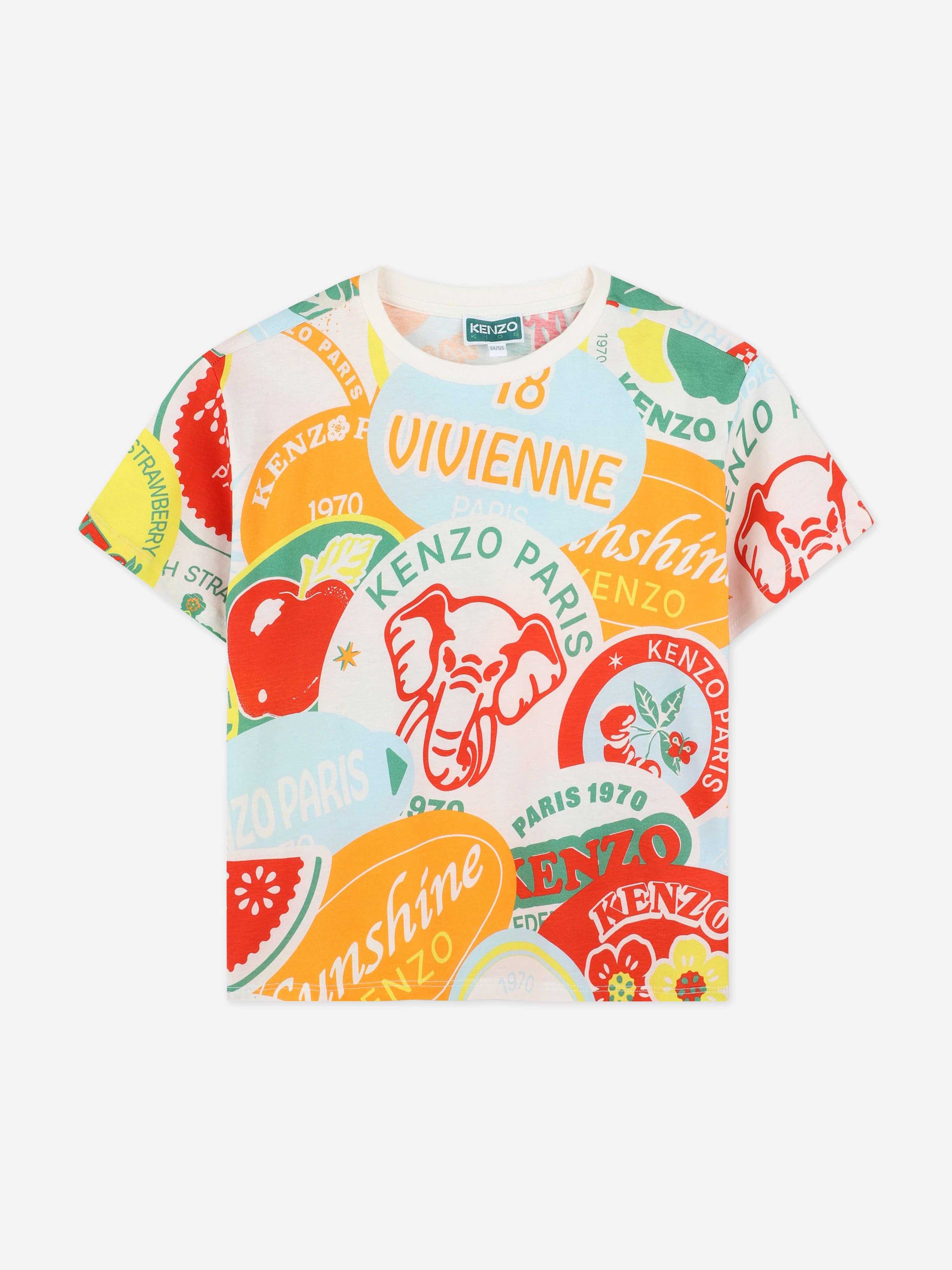 Boys Badge Print T-Shirt in Multicolour