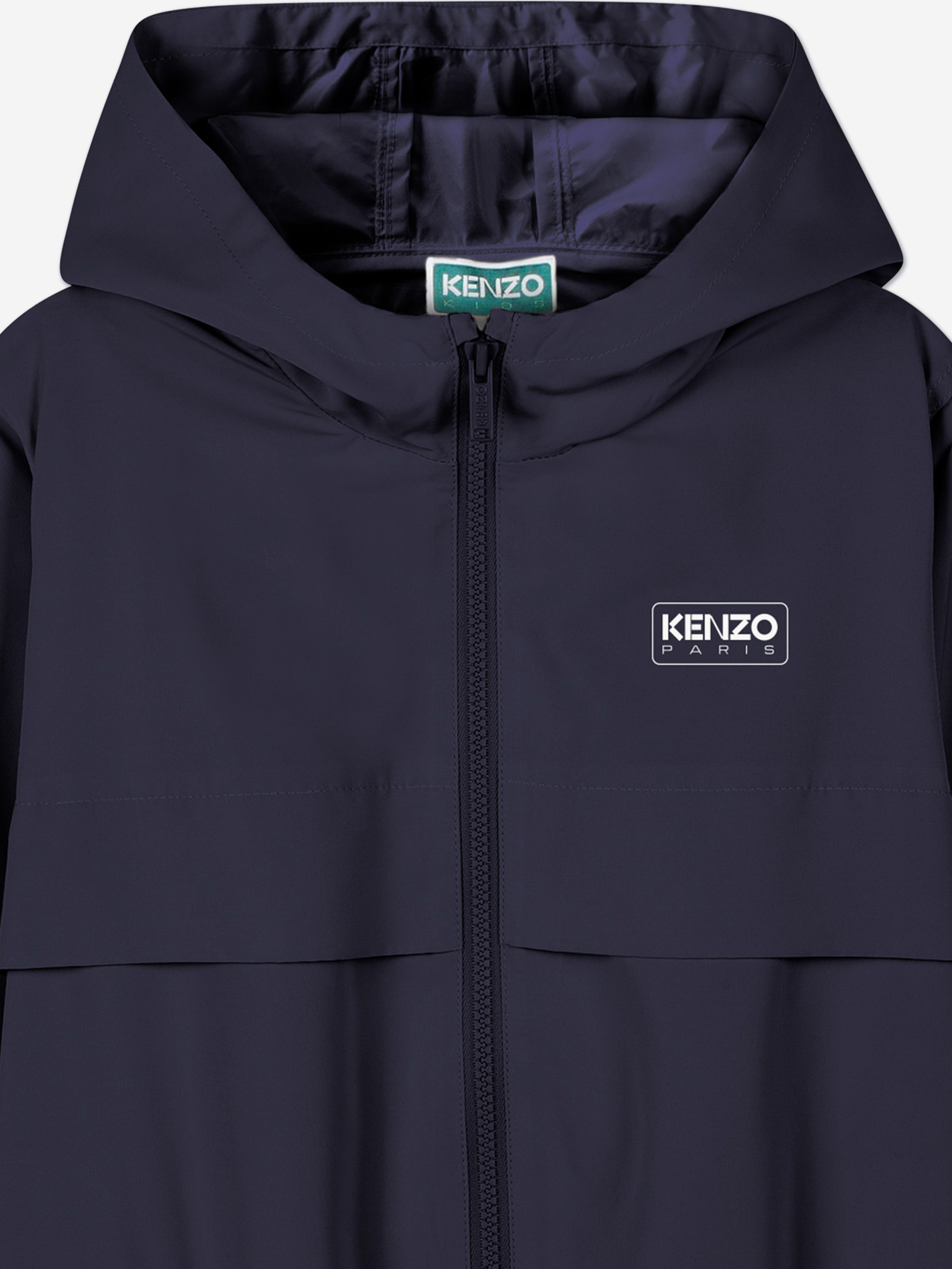 KENZO Kids Hooded Windbreaker in Navy