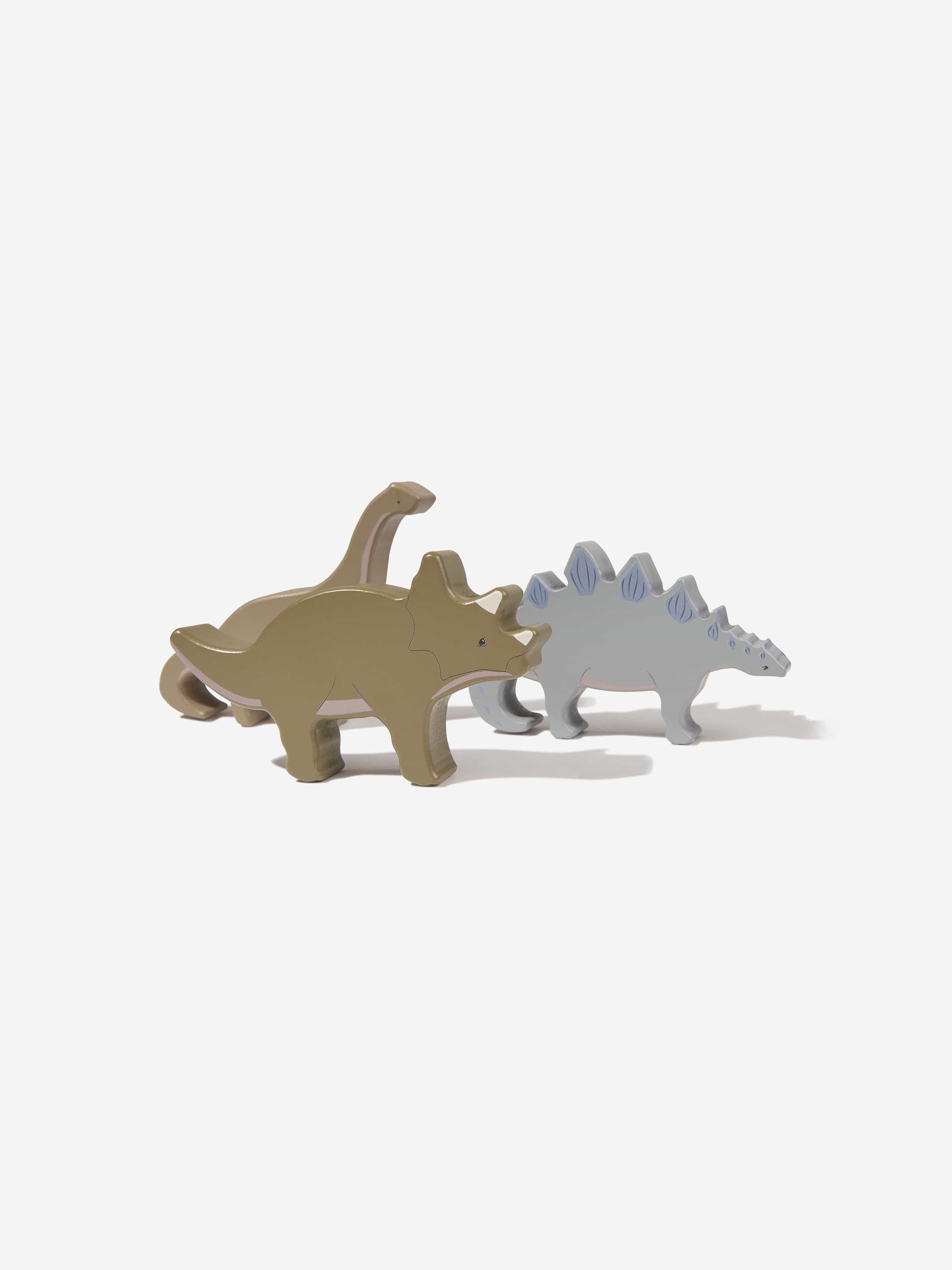 Konges Sløjd Baby Boys Wooden Stackable Dino Blocks in Multicolour