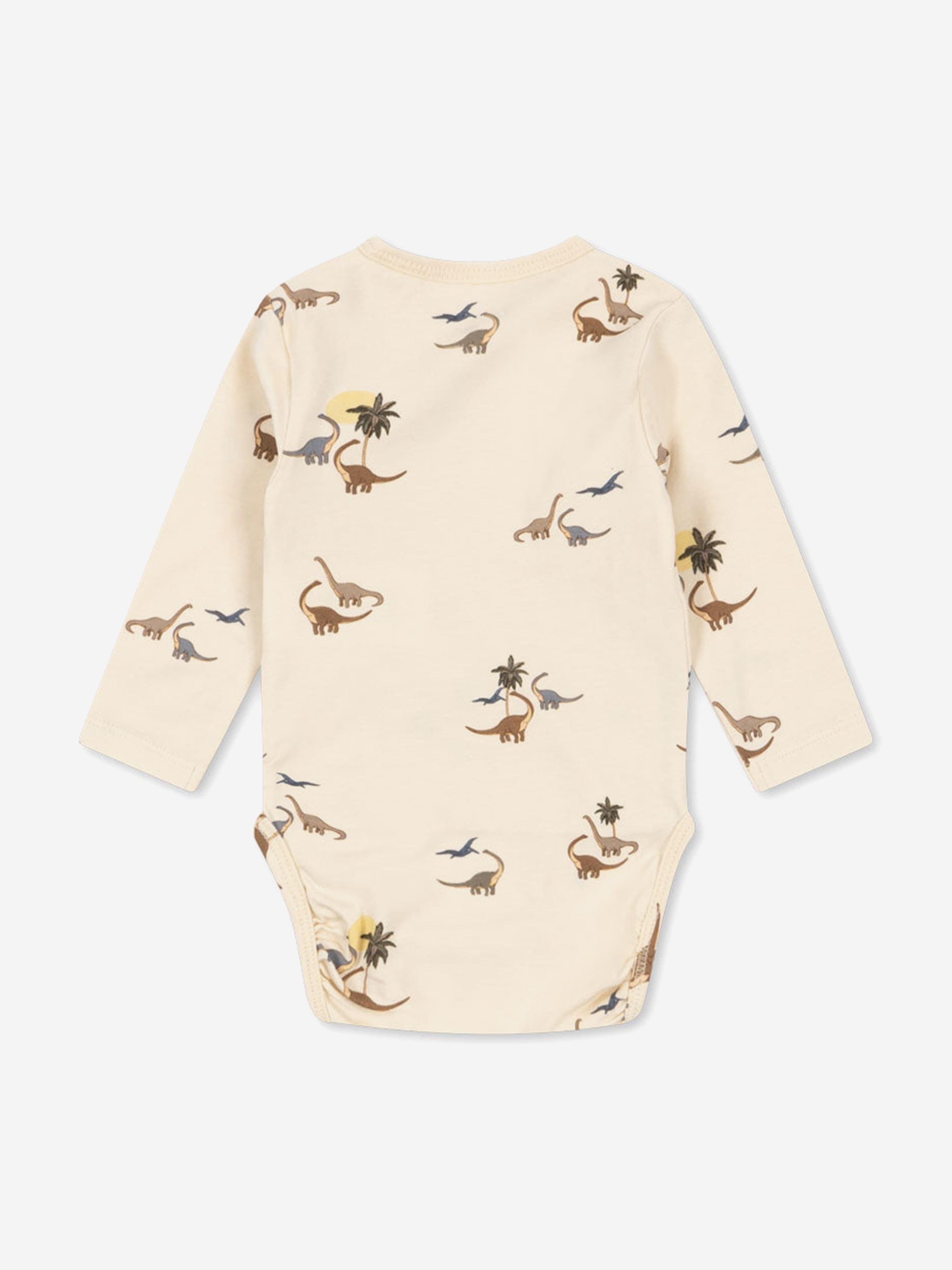 Konges Sløjd Baby Boys Dinosaur Bodysuit in Ivory