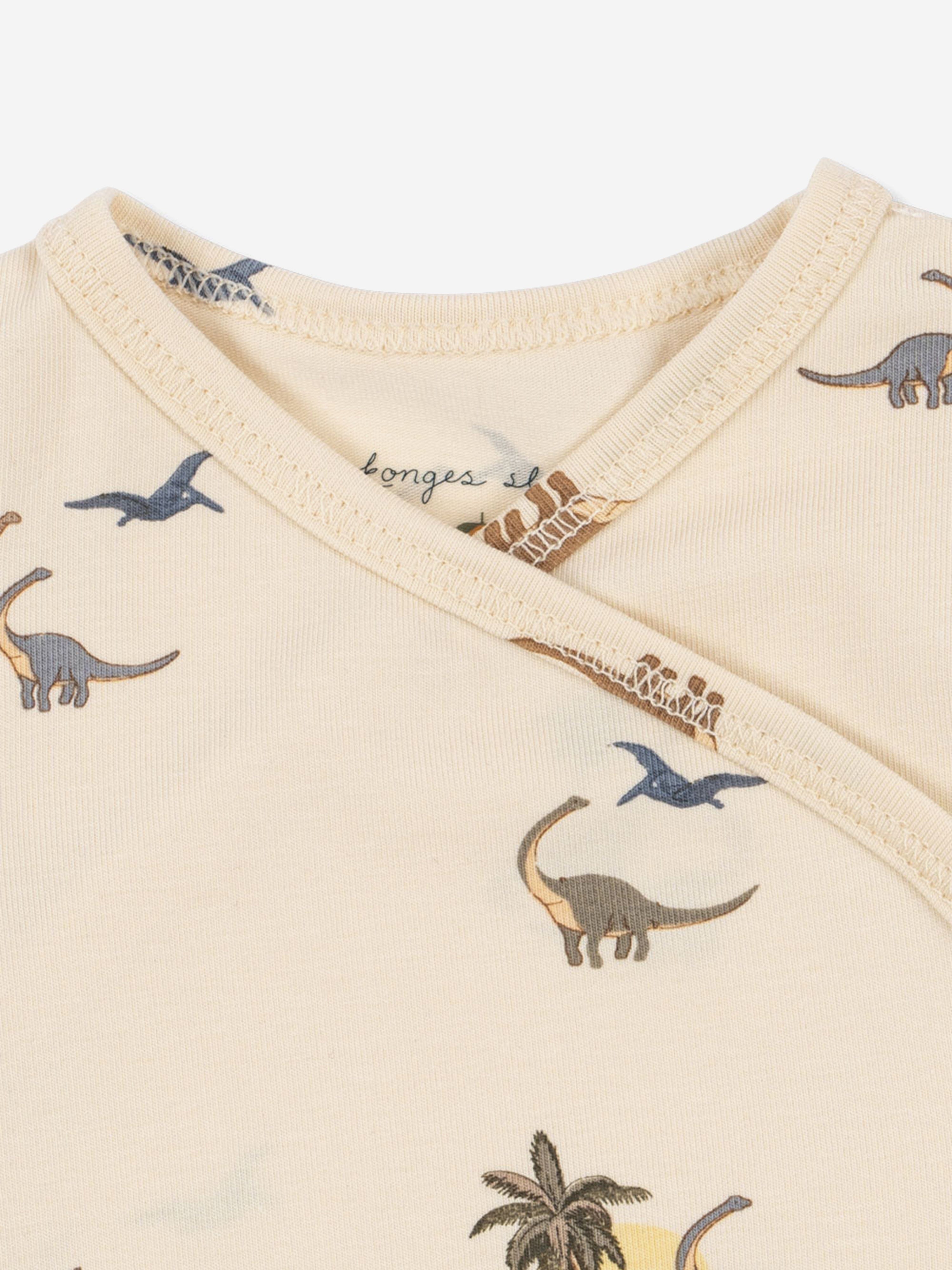 Konges Sløjd Baby Boys Dinosaur Bodysuit in Ivory