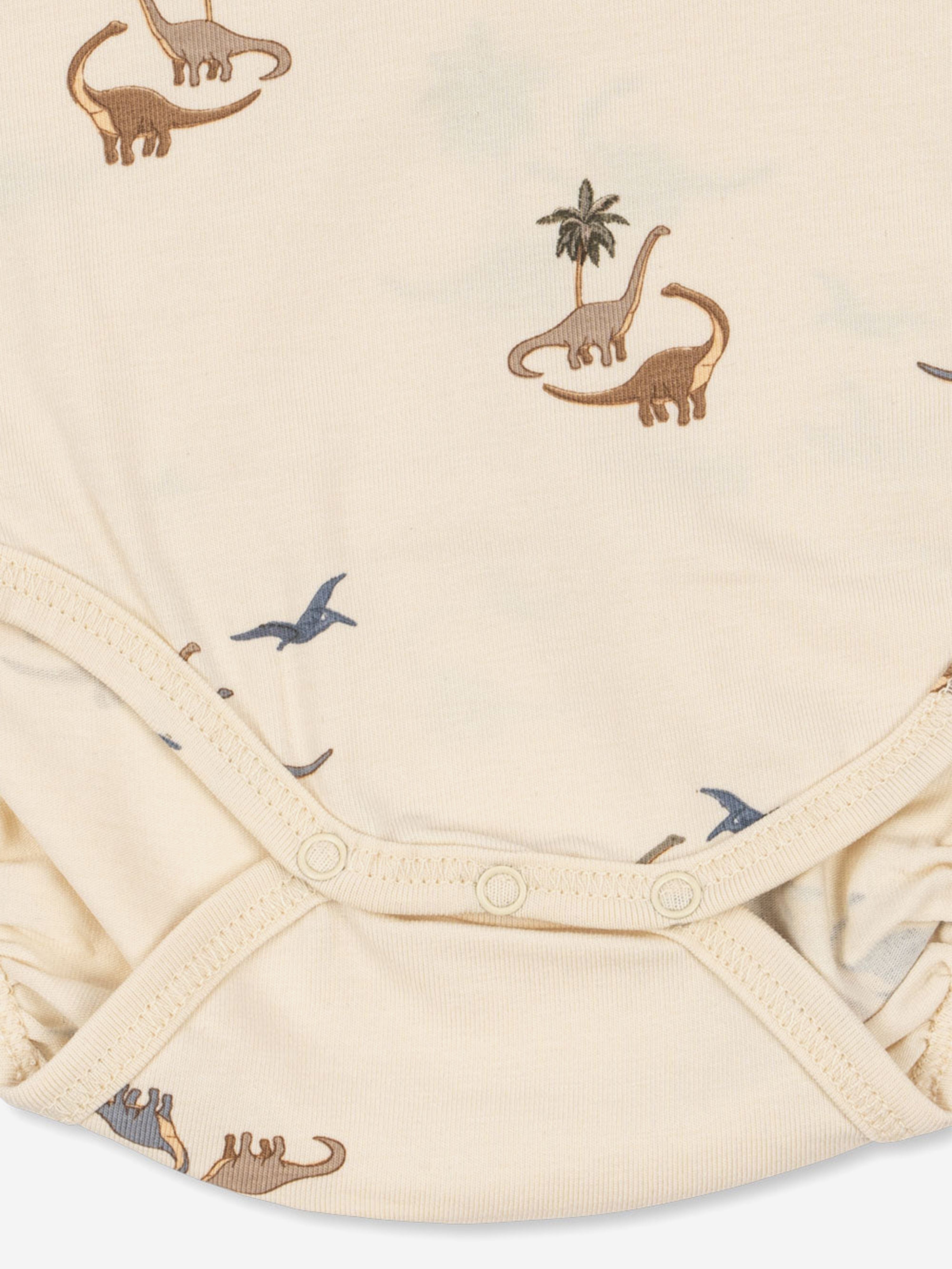 Konges Sløjd Baby Boys Dinosaur Bodysuit in Ivory