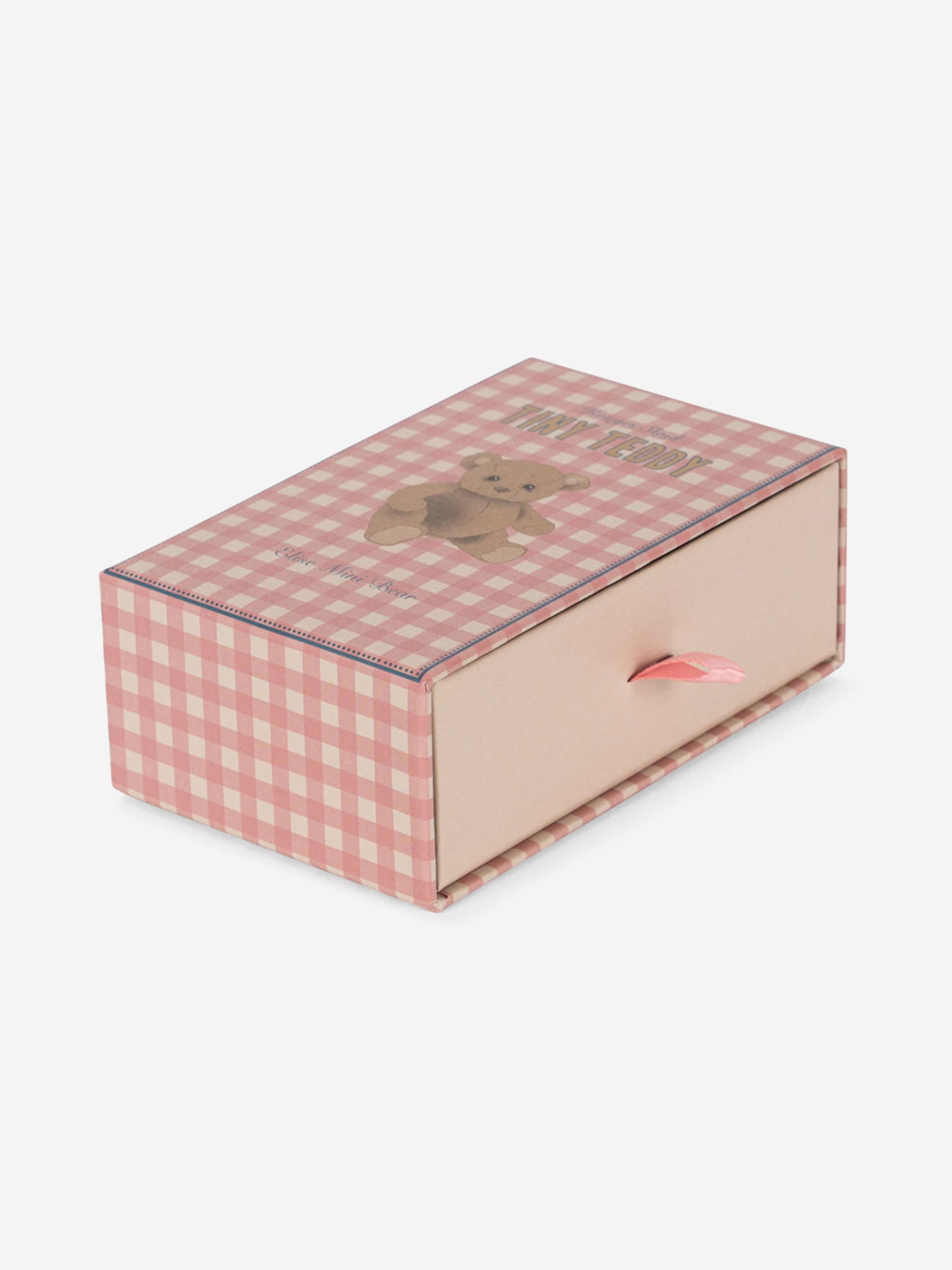 Konges Sløjd Miniature Teddy With Bed Set in Beige (11cm)