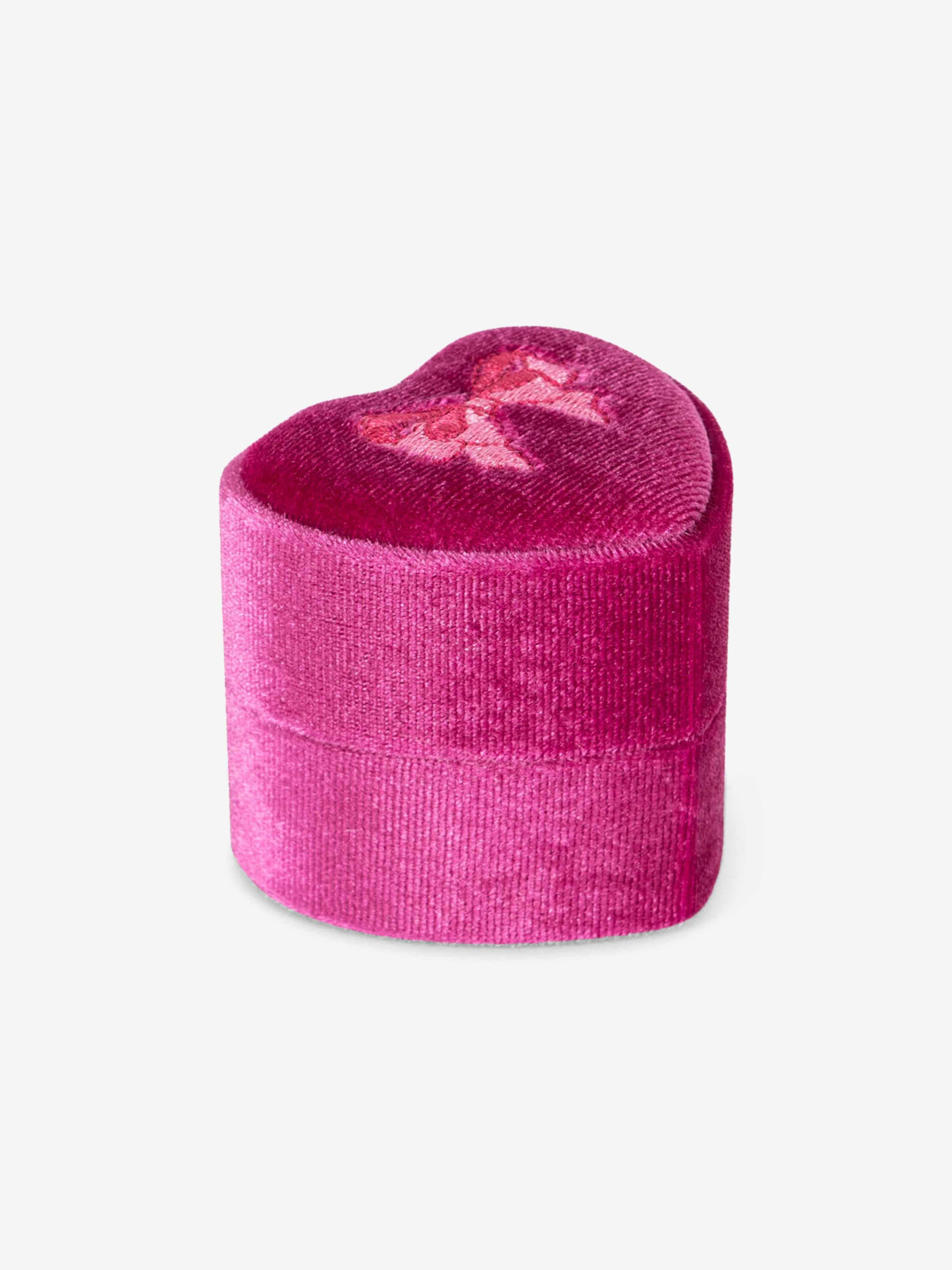 Konges Sløjd Girls Velvet Jewellery Box with Necklace in Pink (6cm)