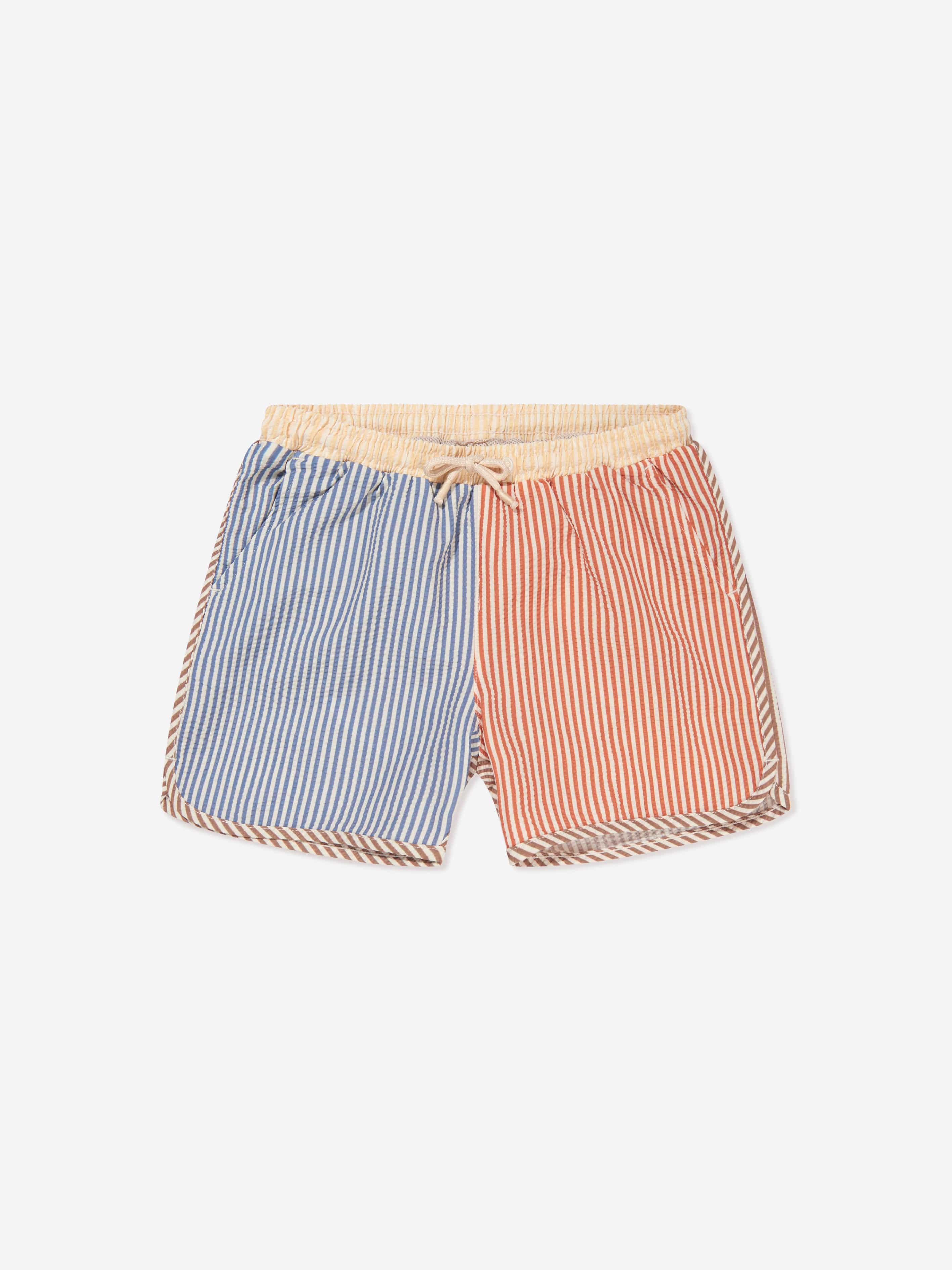 Konges Slojd Girls Seer Striped Asnou Swim Shorts in Blue