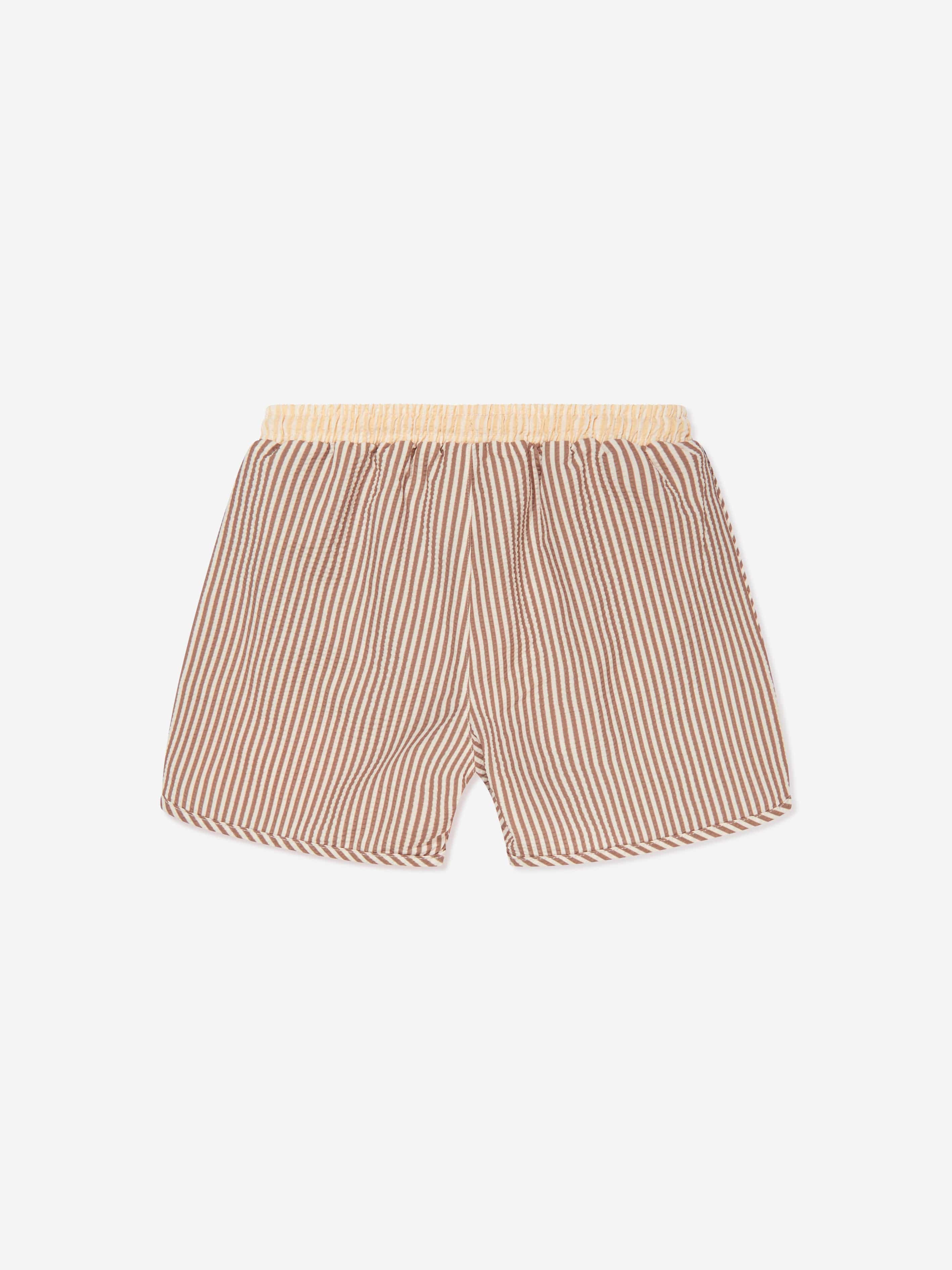 Konges Slojd Girls Seer Striped Asnou Swim Shorts in Blue