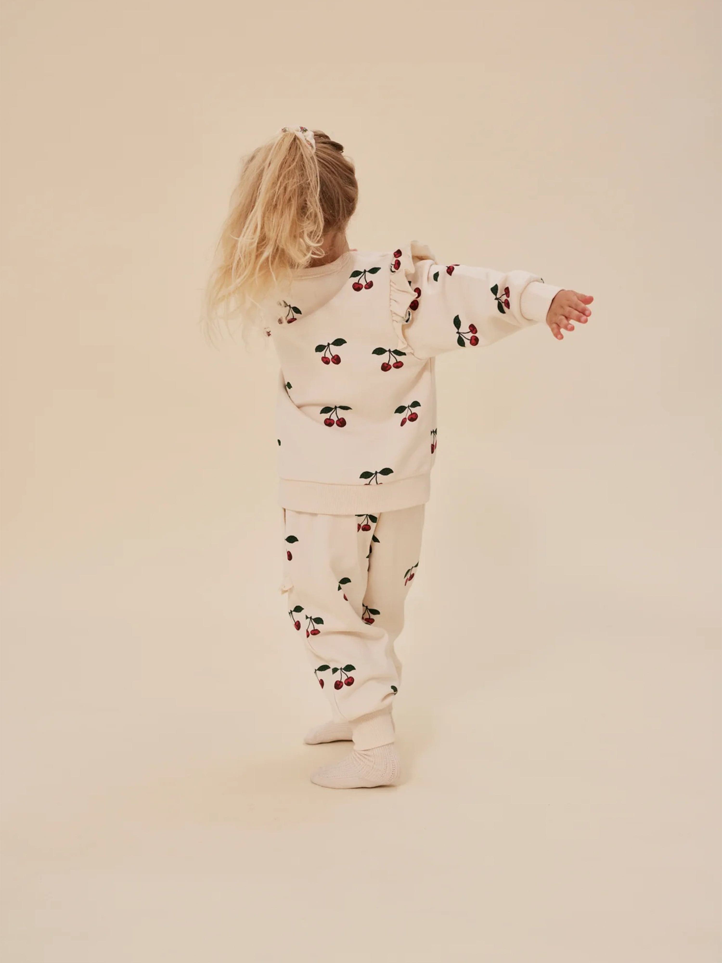 Konges Sløjd Girls Lou Frill Cherry Joggers in Multicolour