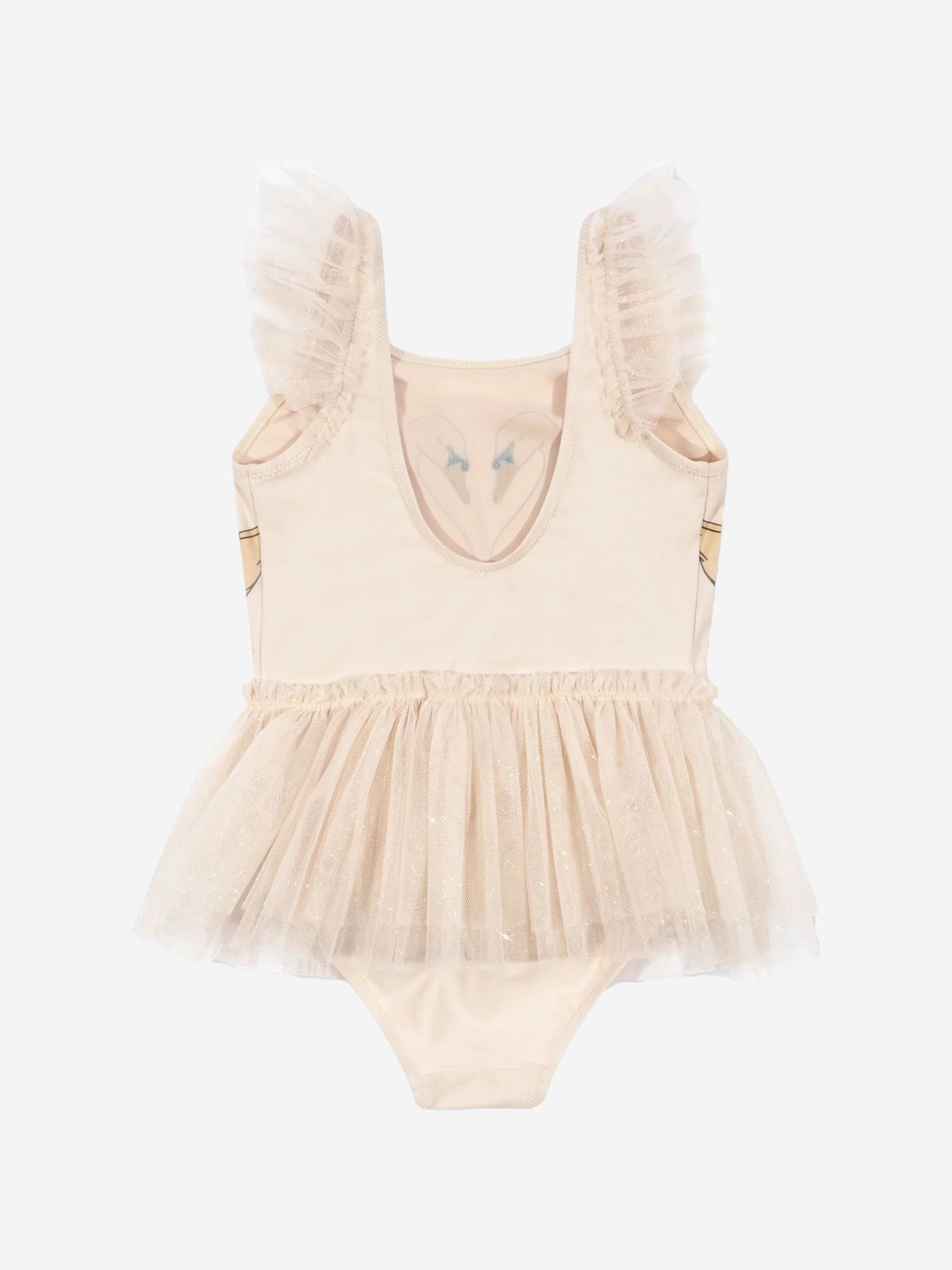 Konges Sløjd Girls Strut Swan Swimsuit in Pink