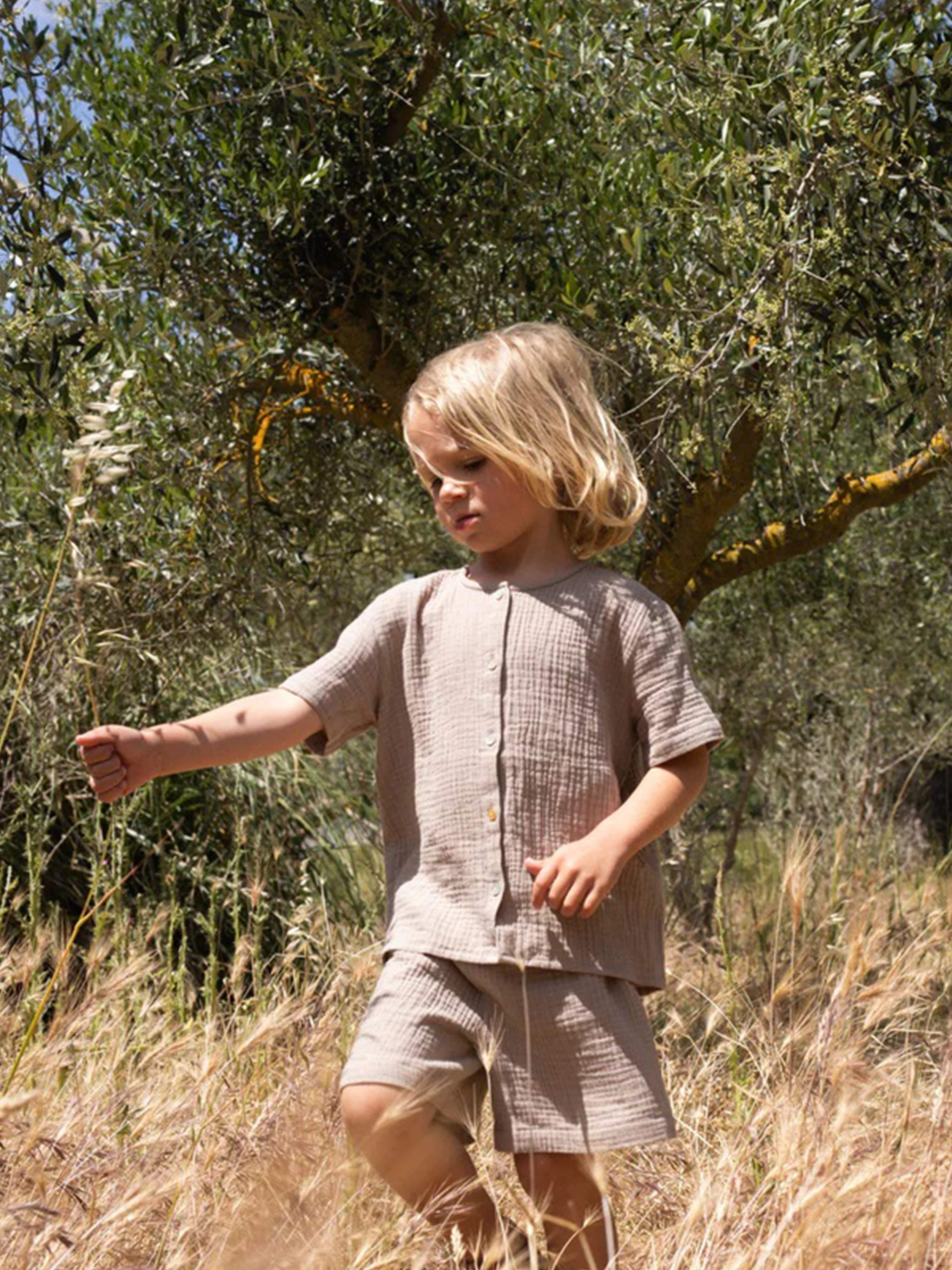 Konges Sløjd Kids Organic Cotton Shorts in Brown