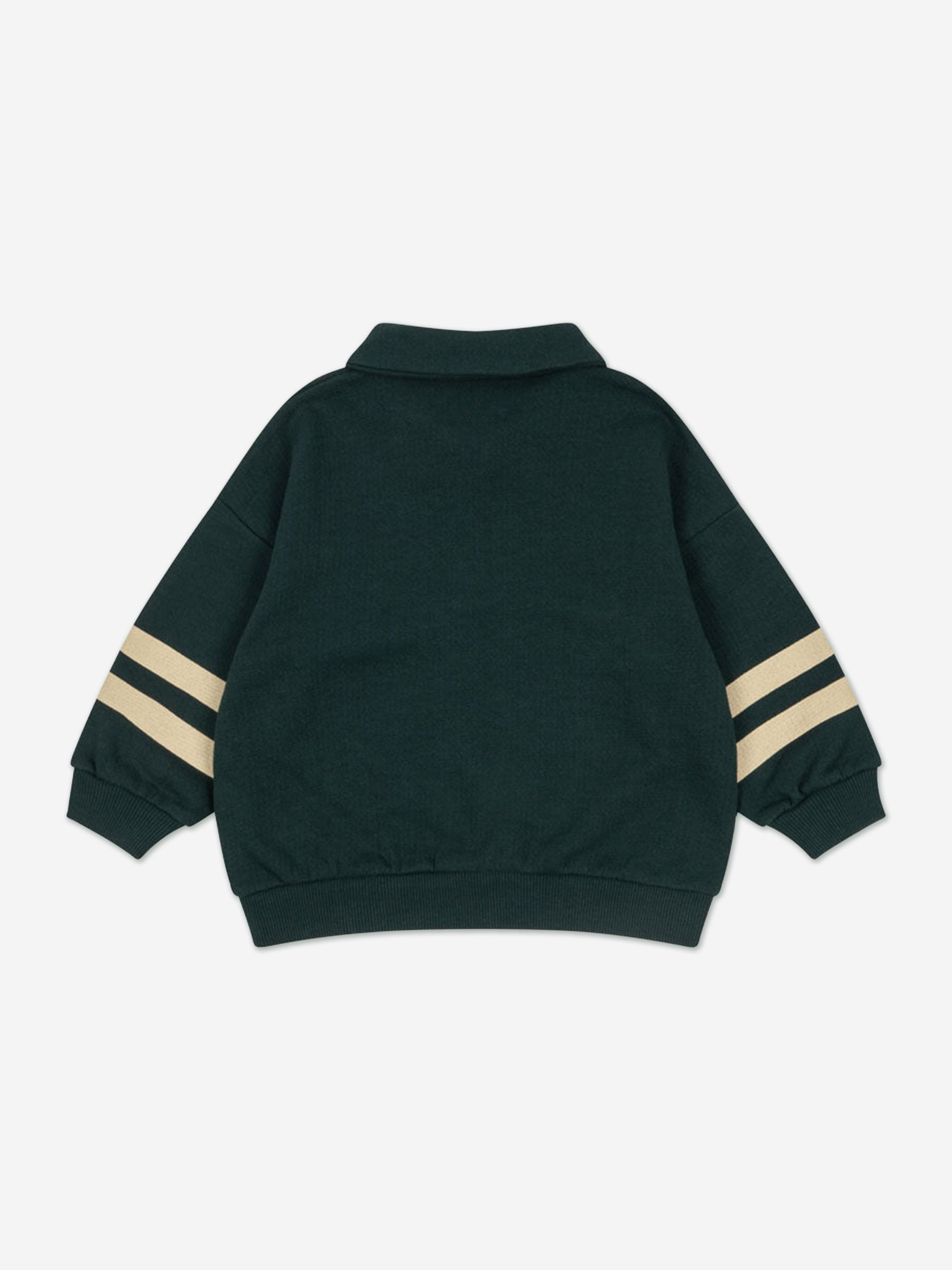 Konges Sløjd Boys Doggy Half Zip Sweatshirt in Green