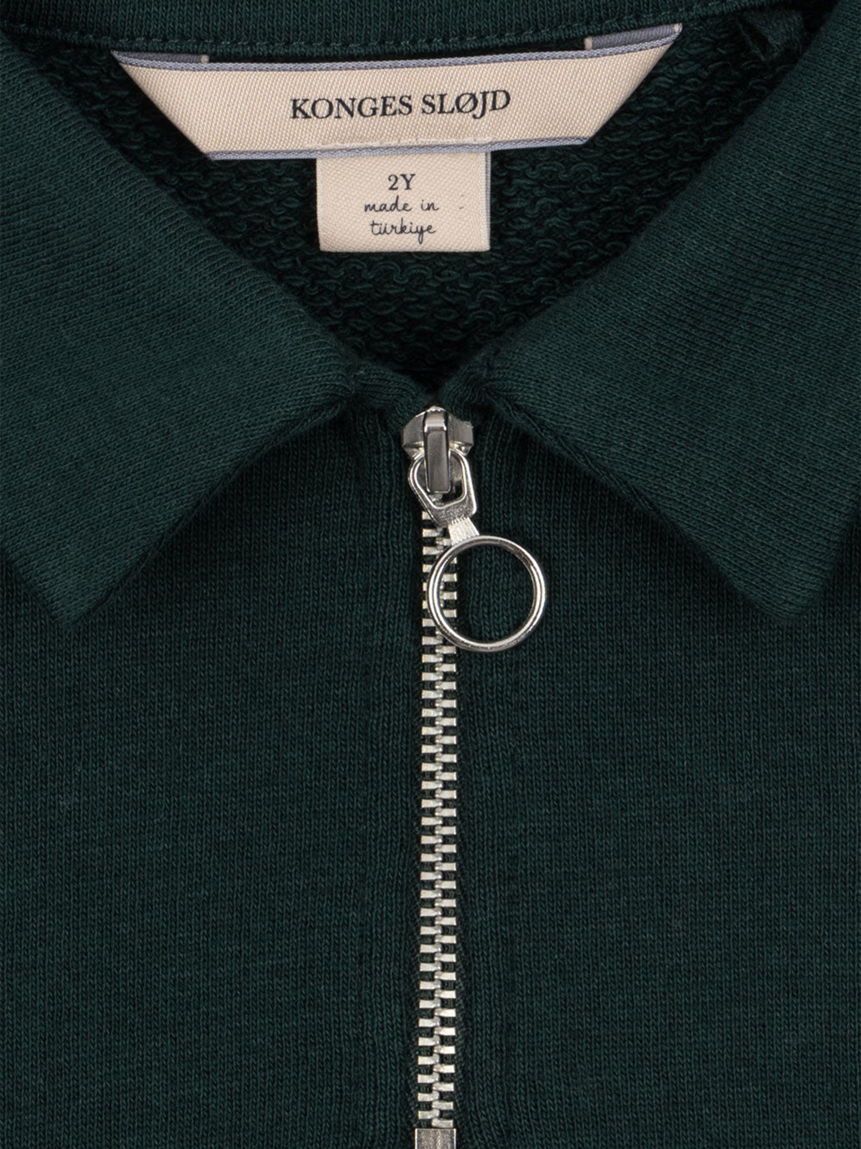 Konges Sløjd Boys Doggy Half Zip Sweatshirt in Green