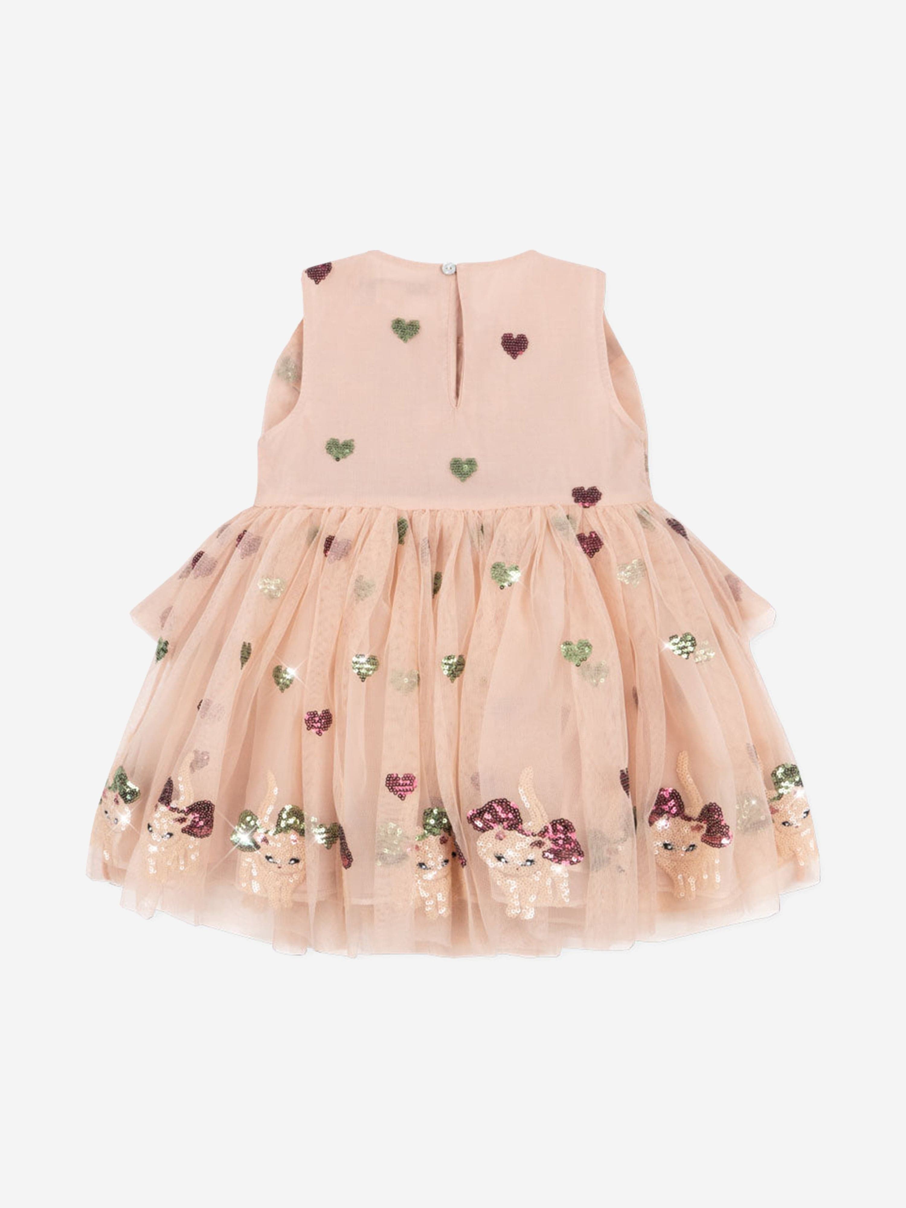 Konges Sløjd Girls Yvonne Bow Dress in Pink