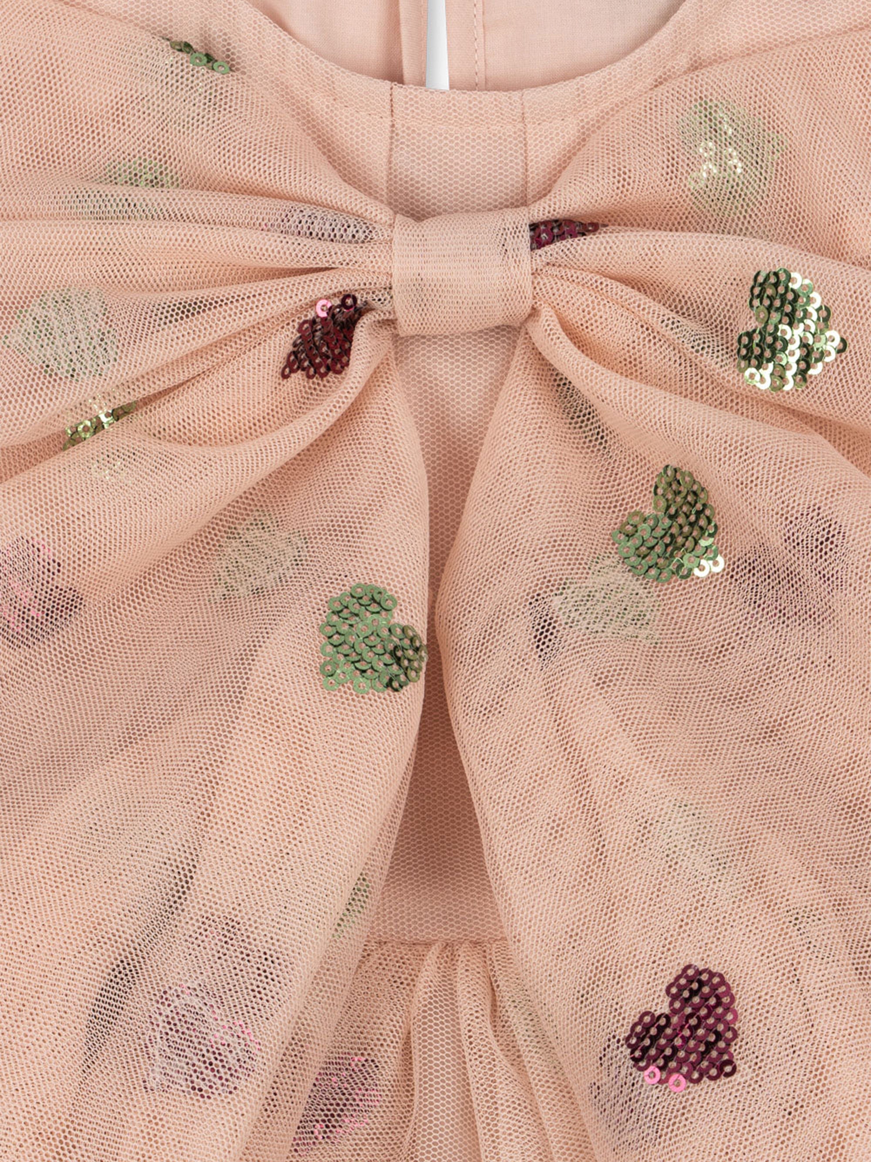 Konges Sløjd Girls Yvonne Bow Dress in Pink