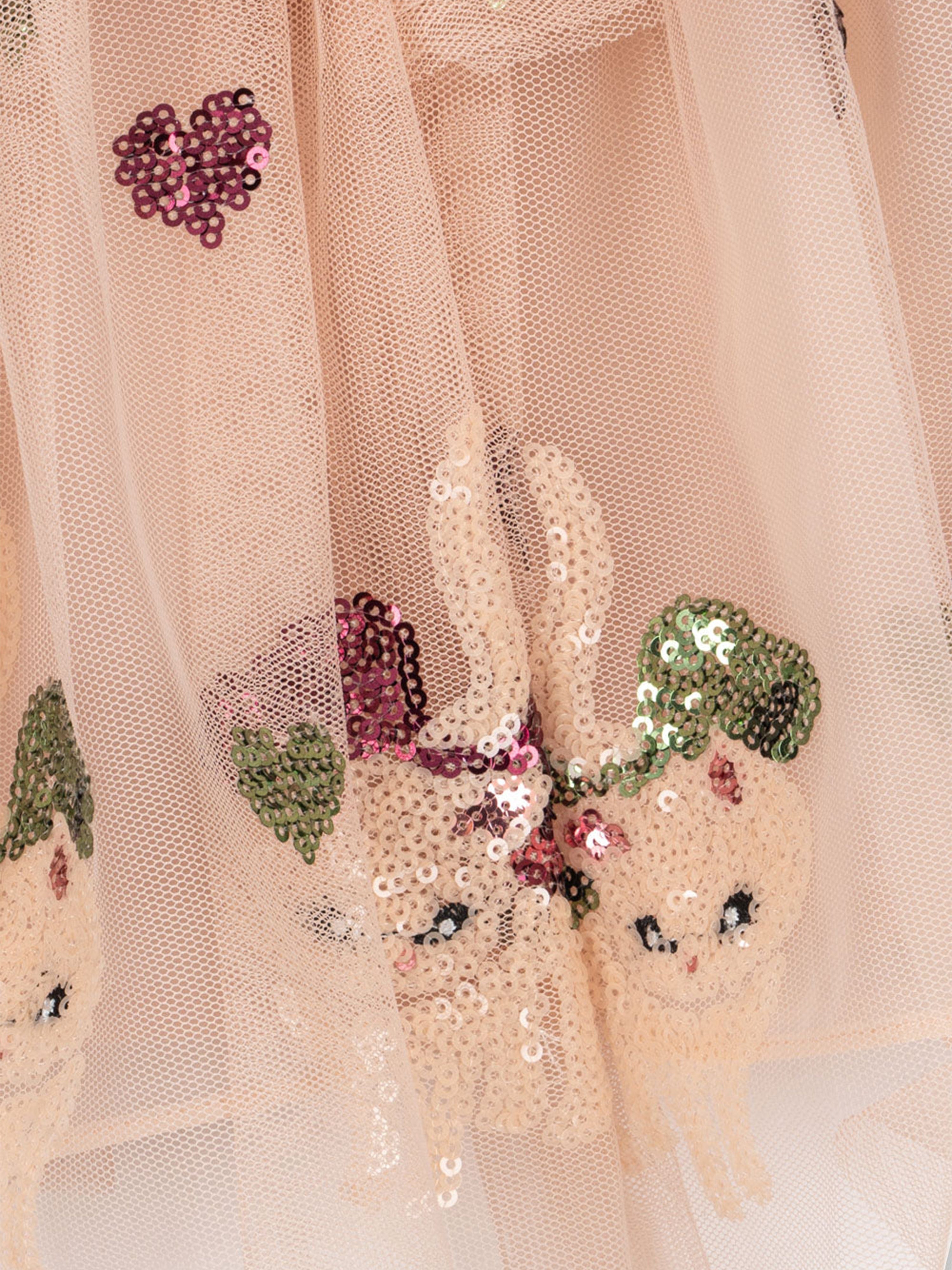 Konges Sløjd Girls Yvonne Bow Dress in Pink