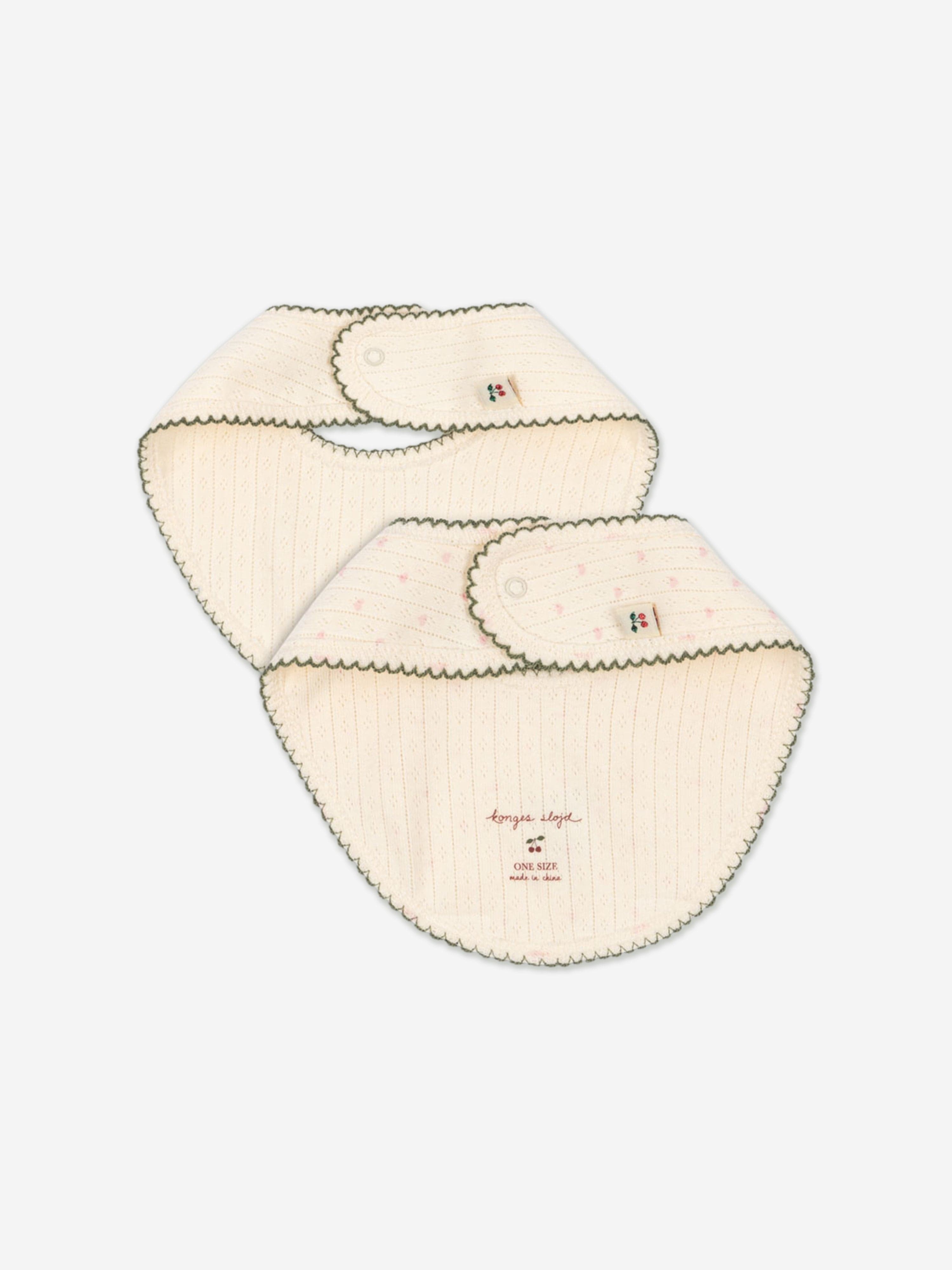 Konges Sløjd Baby Girls Minnie 2 Pack Bib Set in Ivory