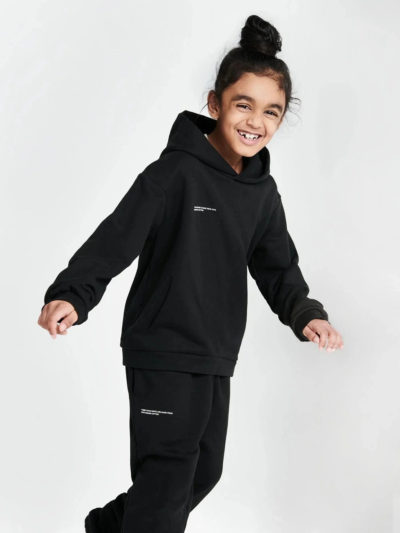 PANGAIA Kids 365 Midweight Hoodie in Black