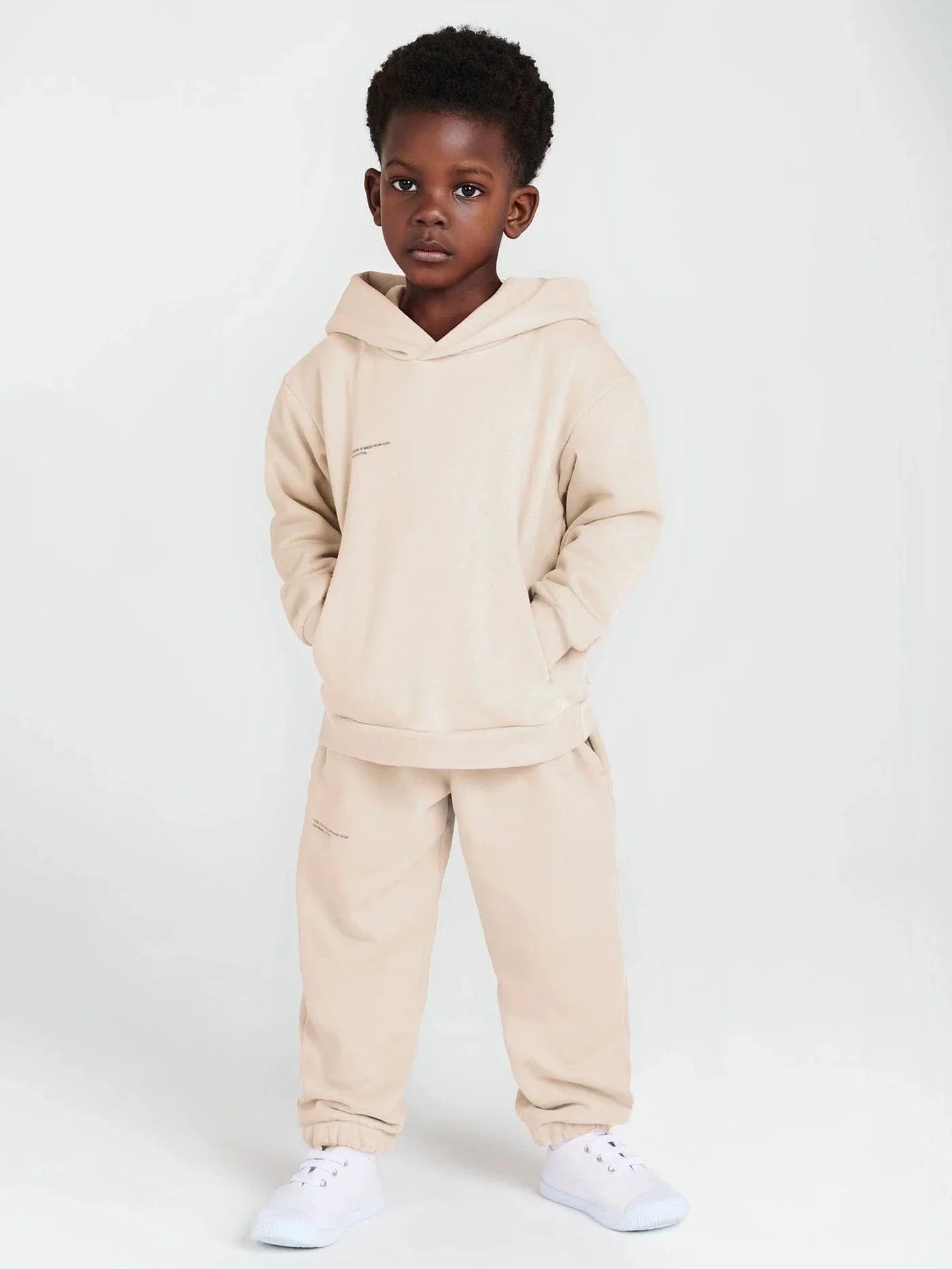 PANGAIA Kids 365 Midweight Hoodie in Beige