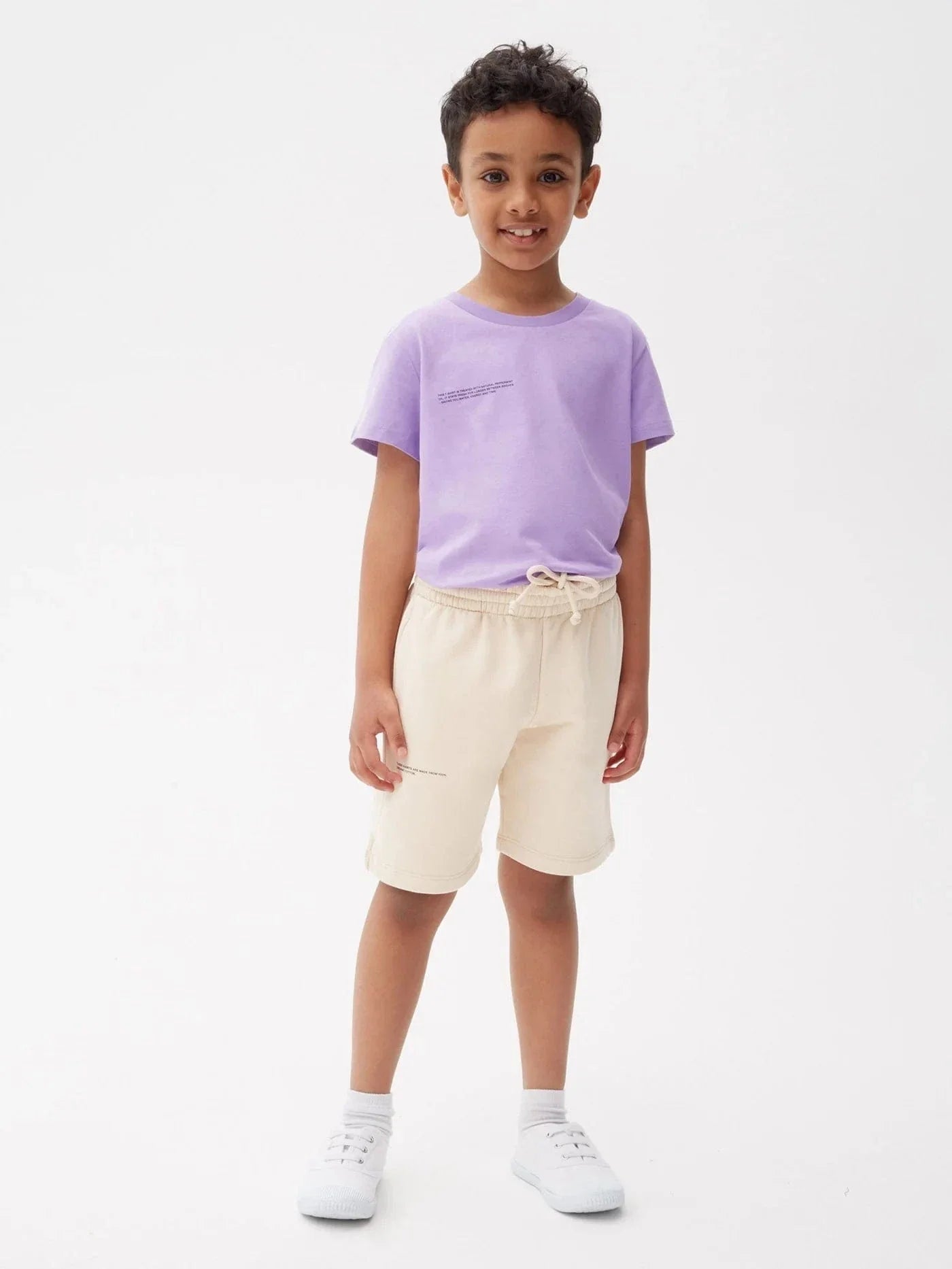 PANGAIA Kids 365 Midweight Long Shorts in Beige