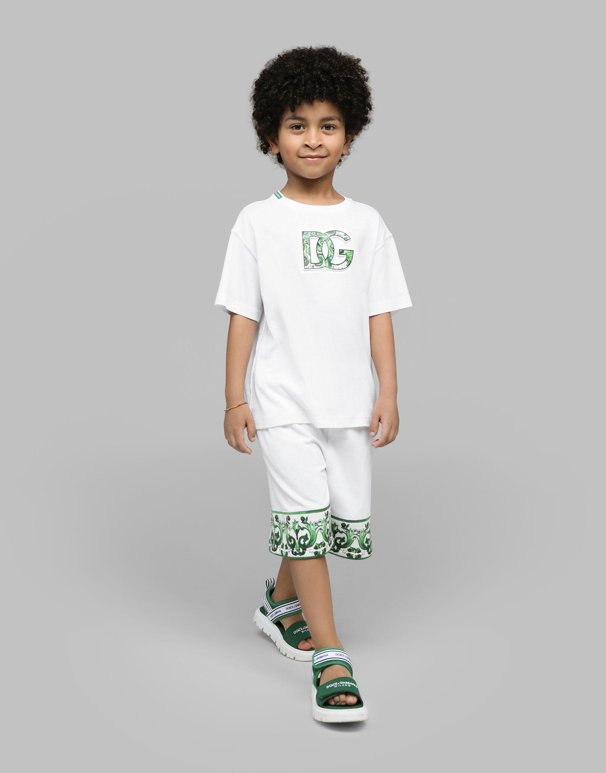 Dolce & Gabbana Boys Maiolica Logo T-Shirt in White