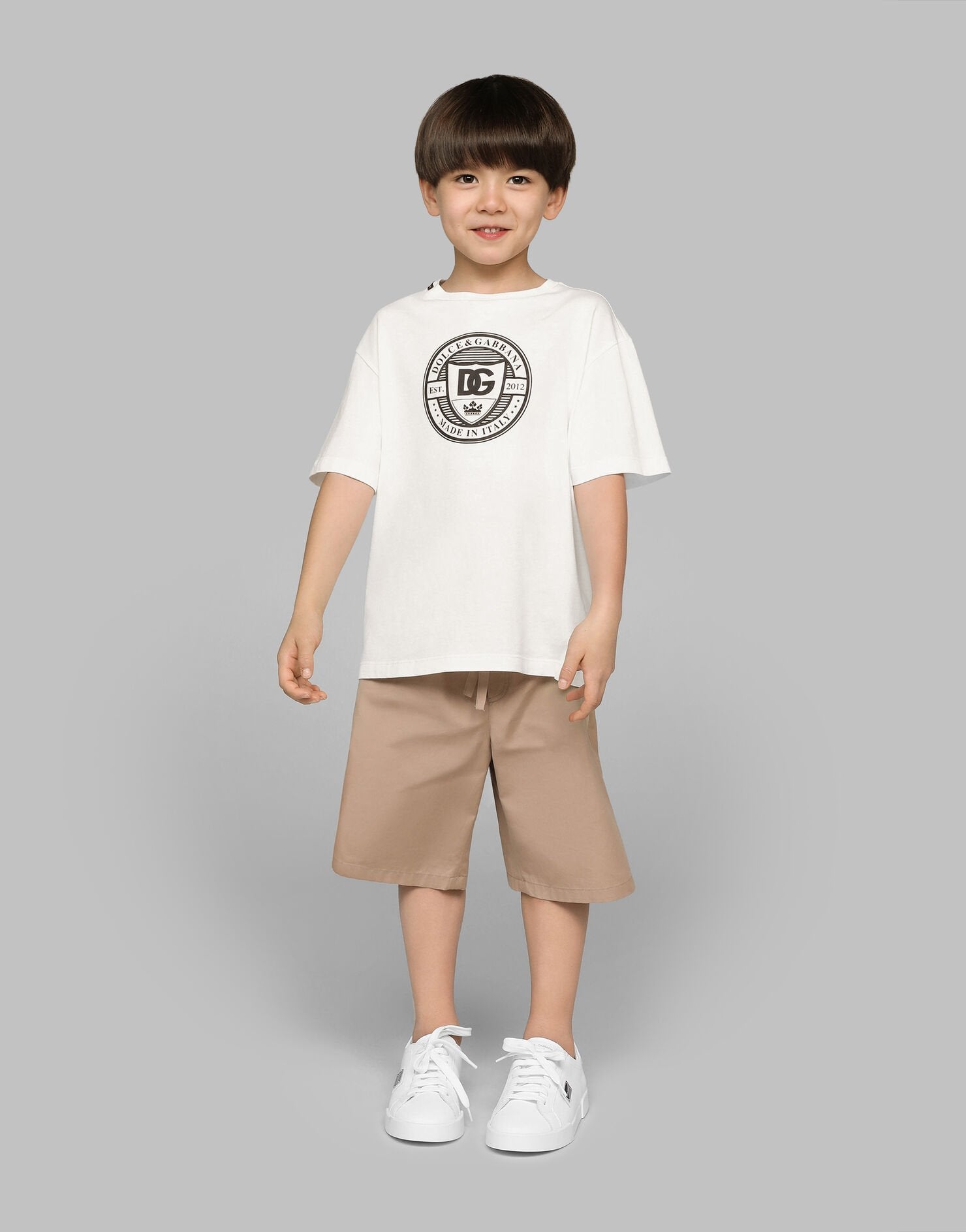 Dolce & Gabbana Boys Logo Stamp T-Shirt in White