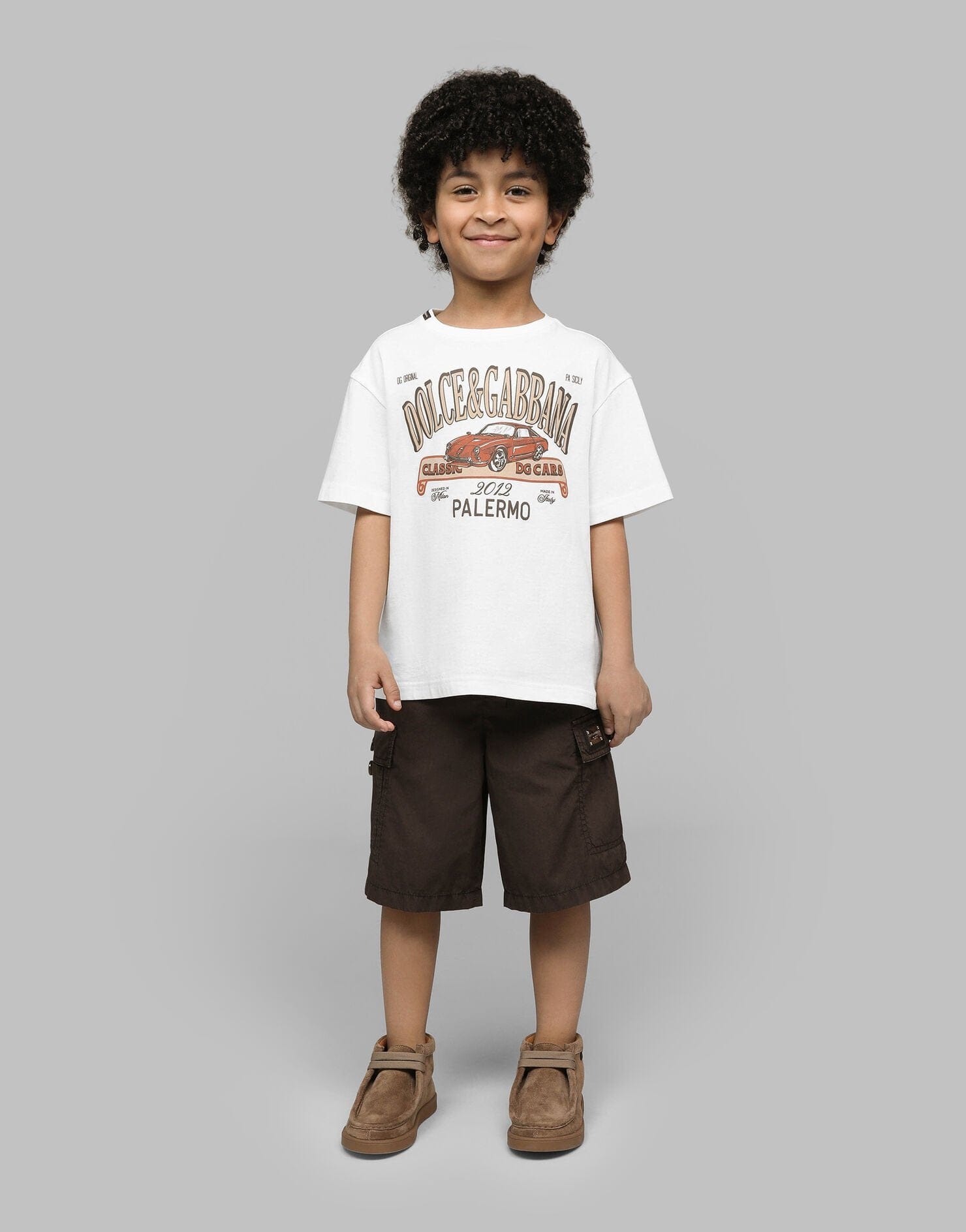 Dolce & Gabbana Boys Palermo Logo T-Shirt in White