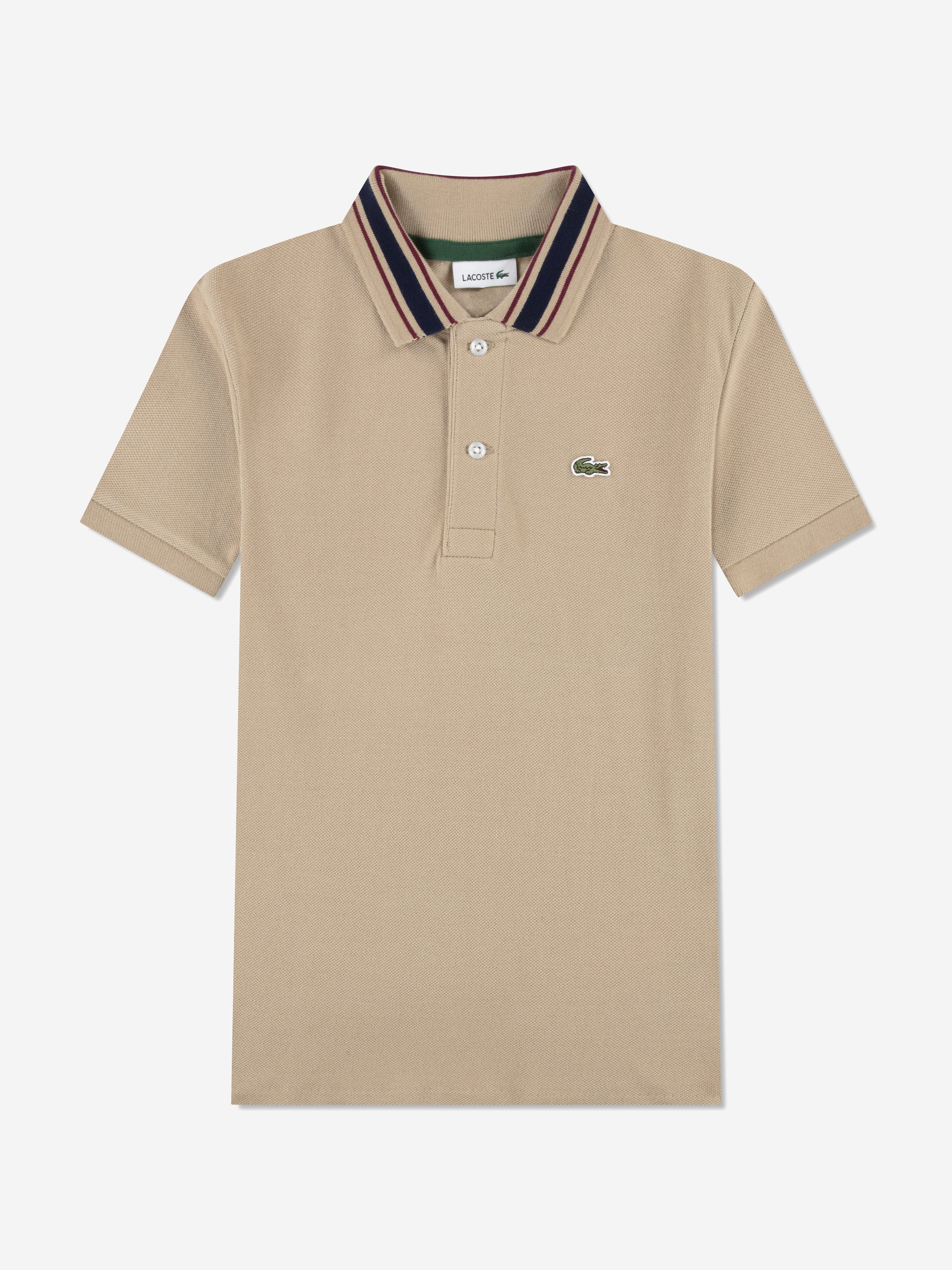 Lacoste Boys Petit Pique Polo Shirt in Beige