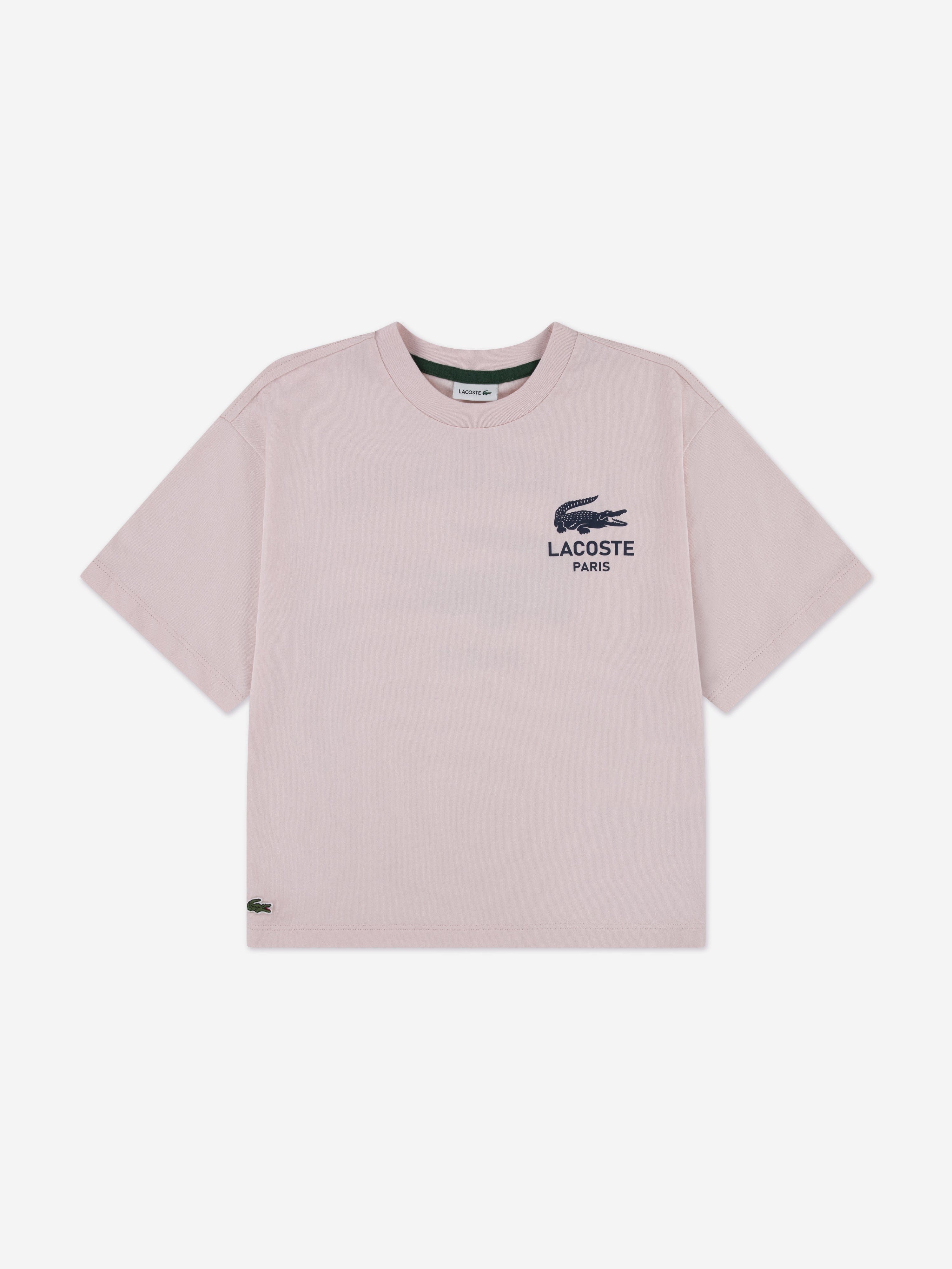Lacoste Girls Logo T-Shirt in Pink
