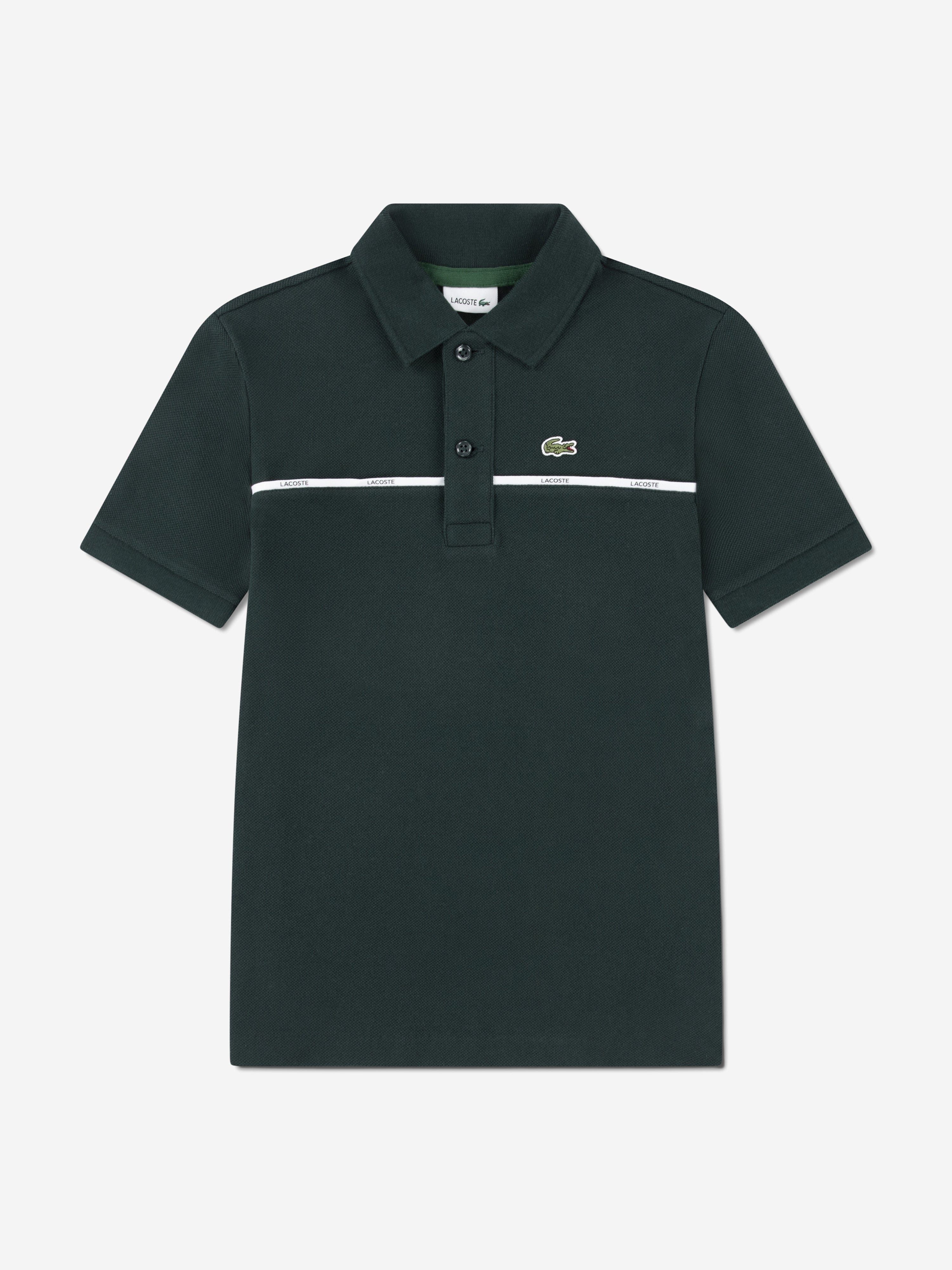 Lacoste Boys Micro Taping Polo Shirt in Green